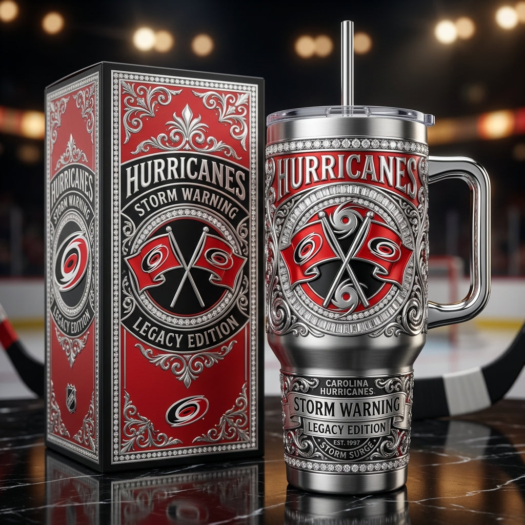 Carolina Hurricanes 40oz Tumbler with Lid and Straw