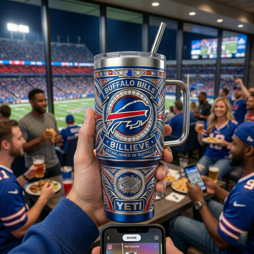 Buffalo Bills 40 oz Tumbler with Handle and Lid