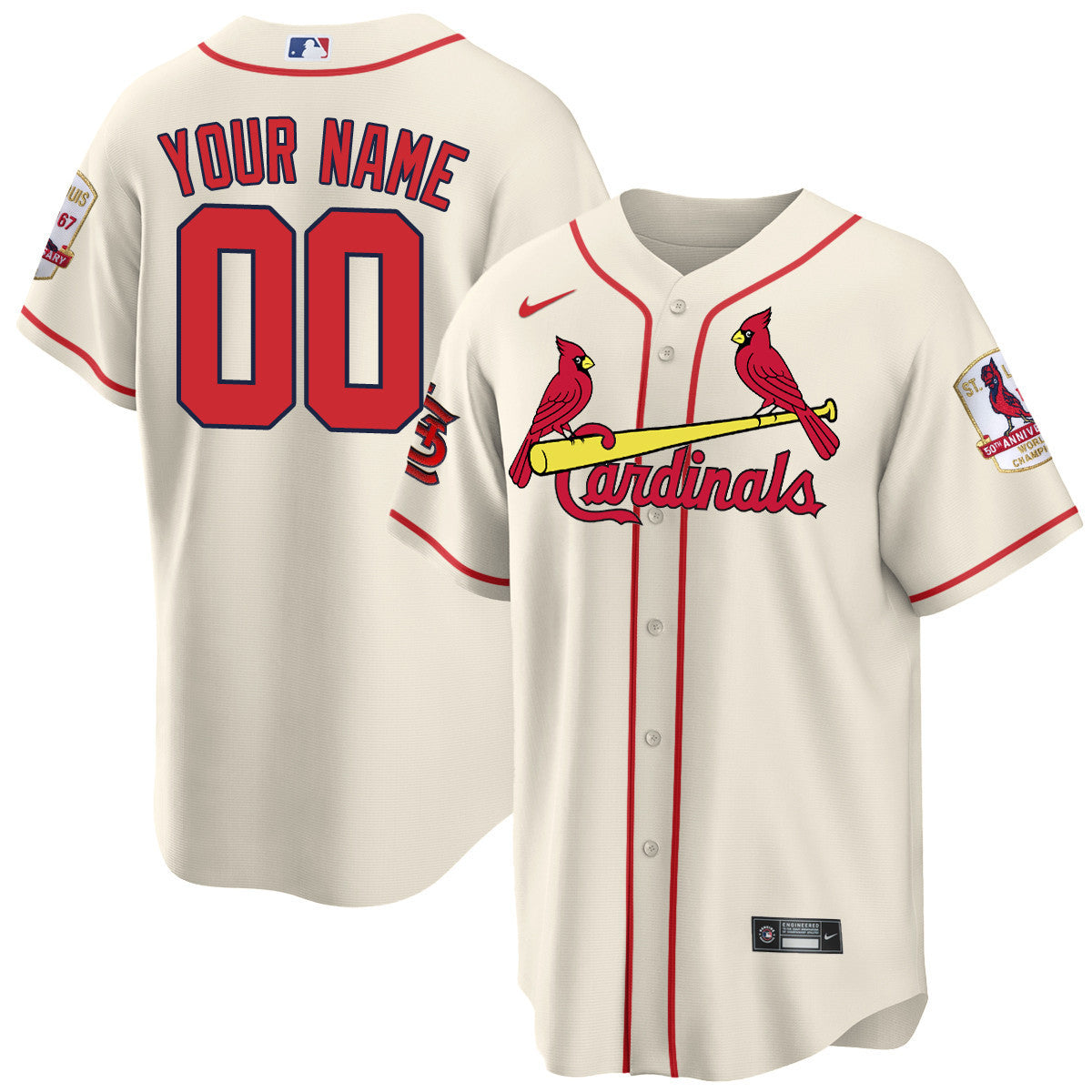 Men's St. Louis Cardinals Custom 1967 World Series Champions Jersey – All Stitched