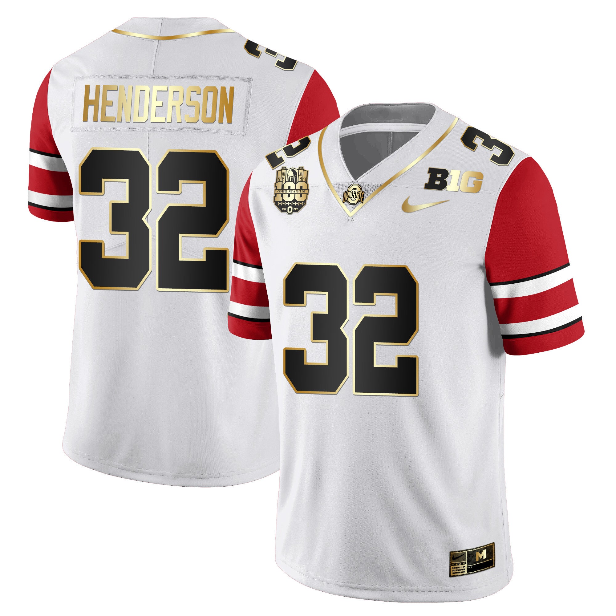 Men's Ohio State Buckeyes Players Jersey All Stiched - Ohio Stadium’s 100th Anniversary Logo Patch