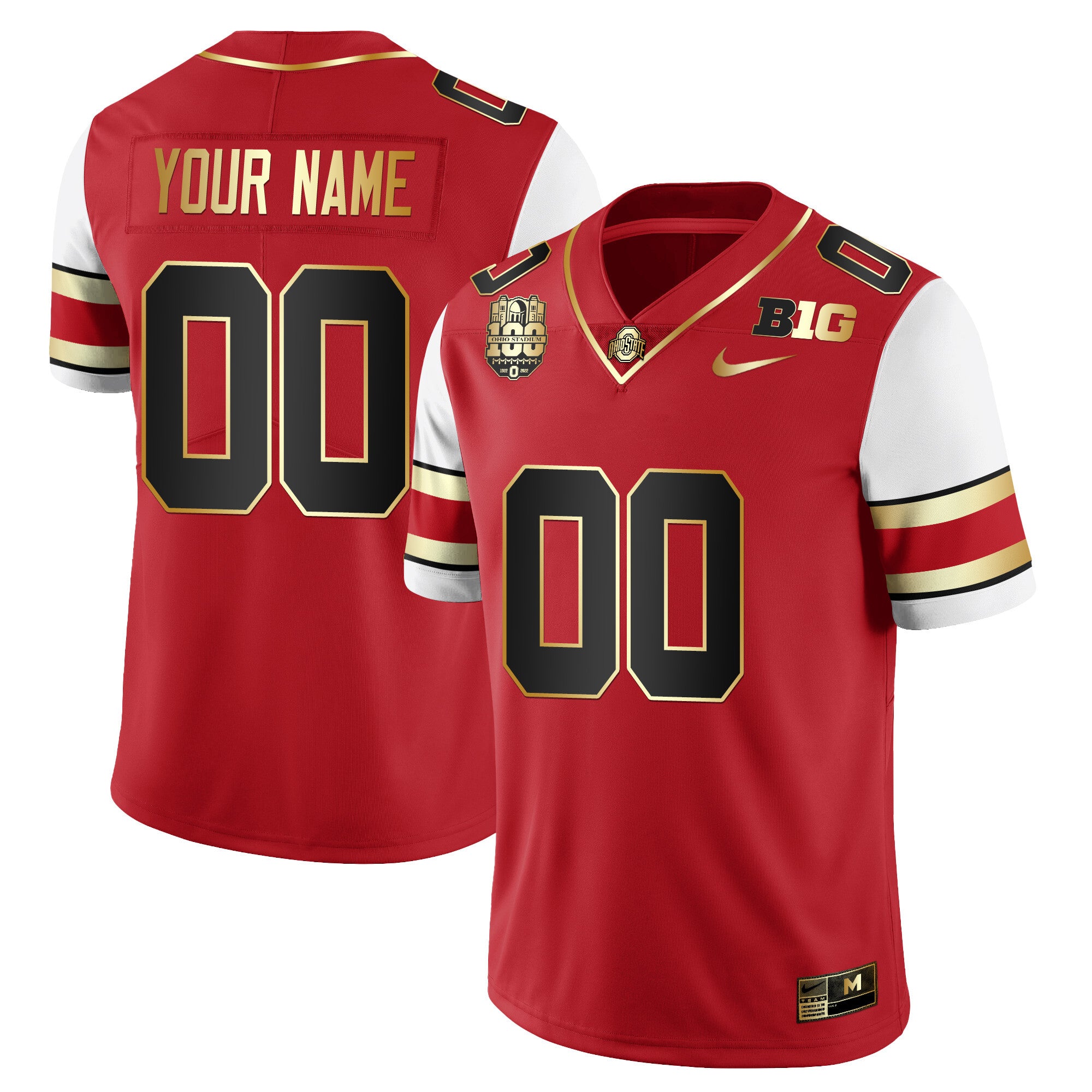 Custom Ohio State Buckeyes Players Jersey All Stiched - Ohio Stadium’s 100th Anniversary Logo Patch