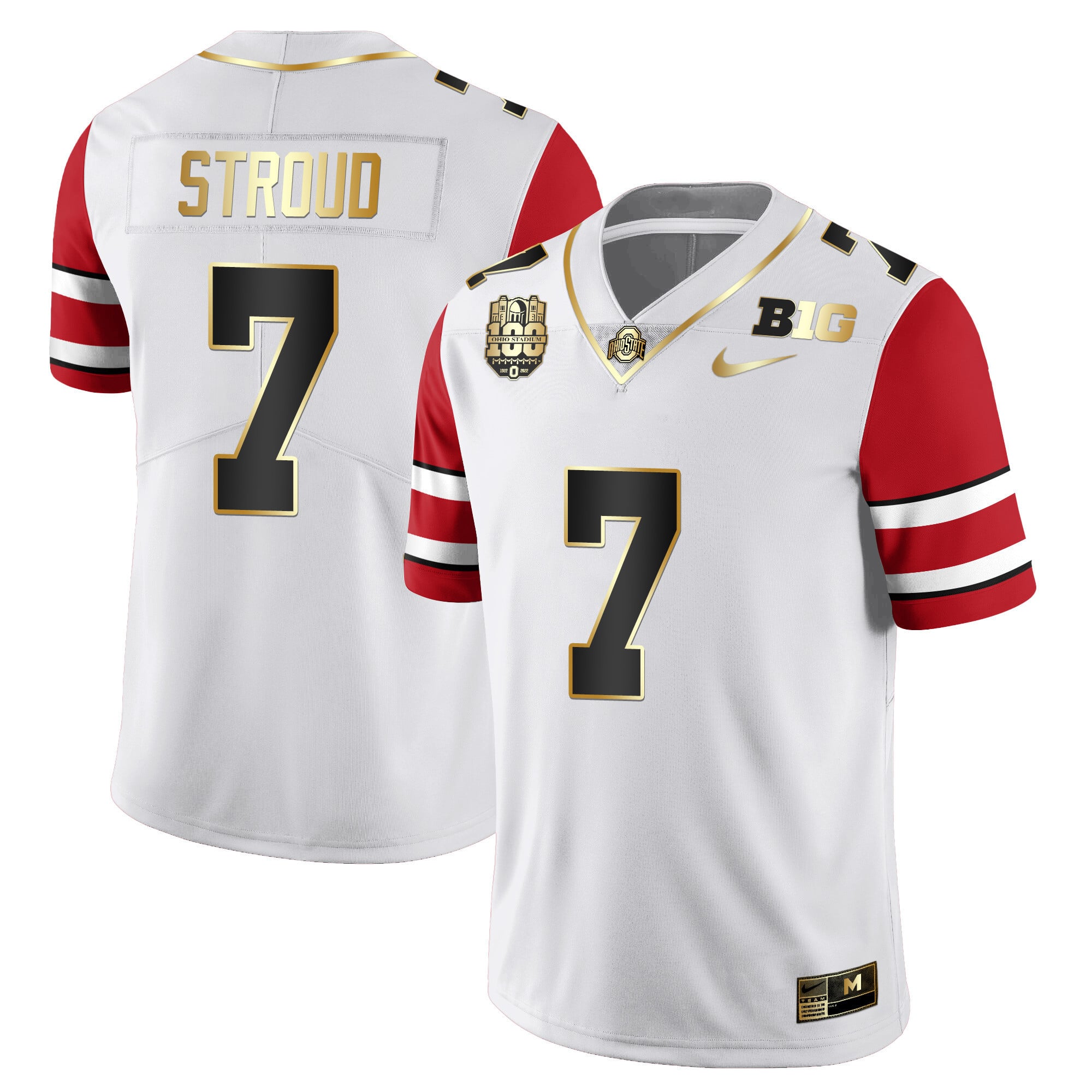 Men's Ohio State Buckeyes Jersey All Stiched - Ohio Stadium’s 100th Anniversary Logo Patch