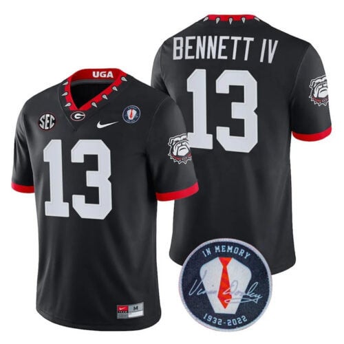 Men's Georgia Bulldogs Players Jersey Honoring Vince Dooley Patch - All Stitched