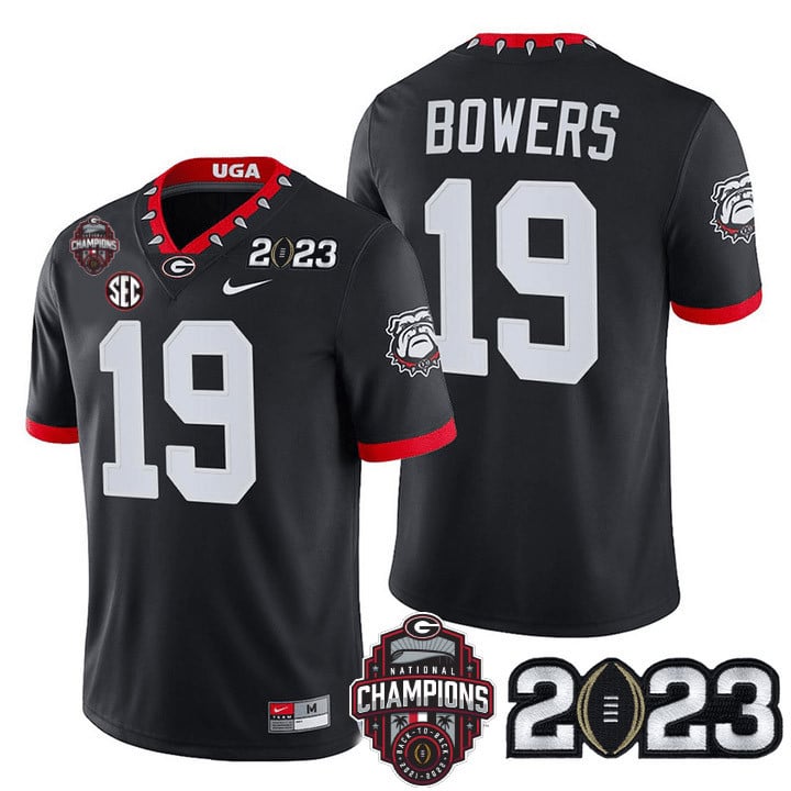 Men’s Georgia Bulldogs Players 2023 CFP National Champions Patch Jersey – All Stitched