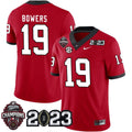Men’s Georgia Bulldogs Players 2023 CFP National Champions Patch Jersey – All Stitched