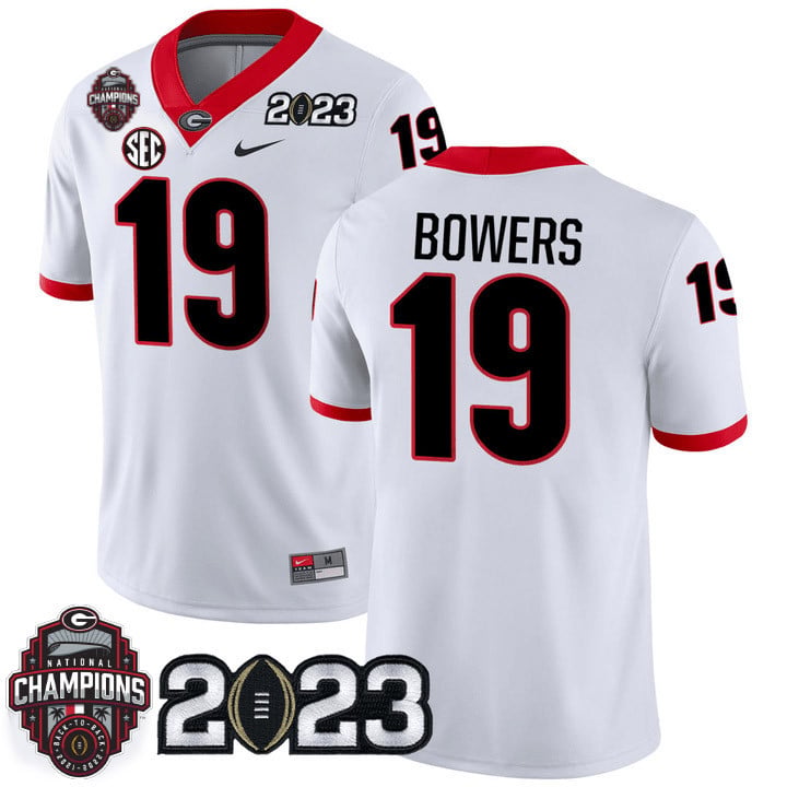 Men’s Georgia Bulldogs Players 2023 CFP National Champions Patch Jersey – All Stitched