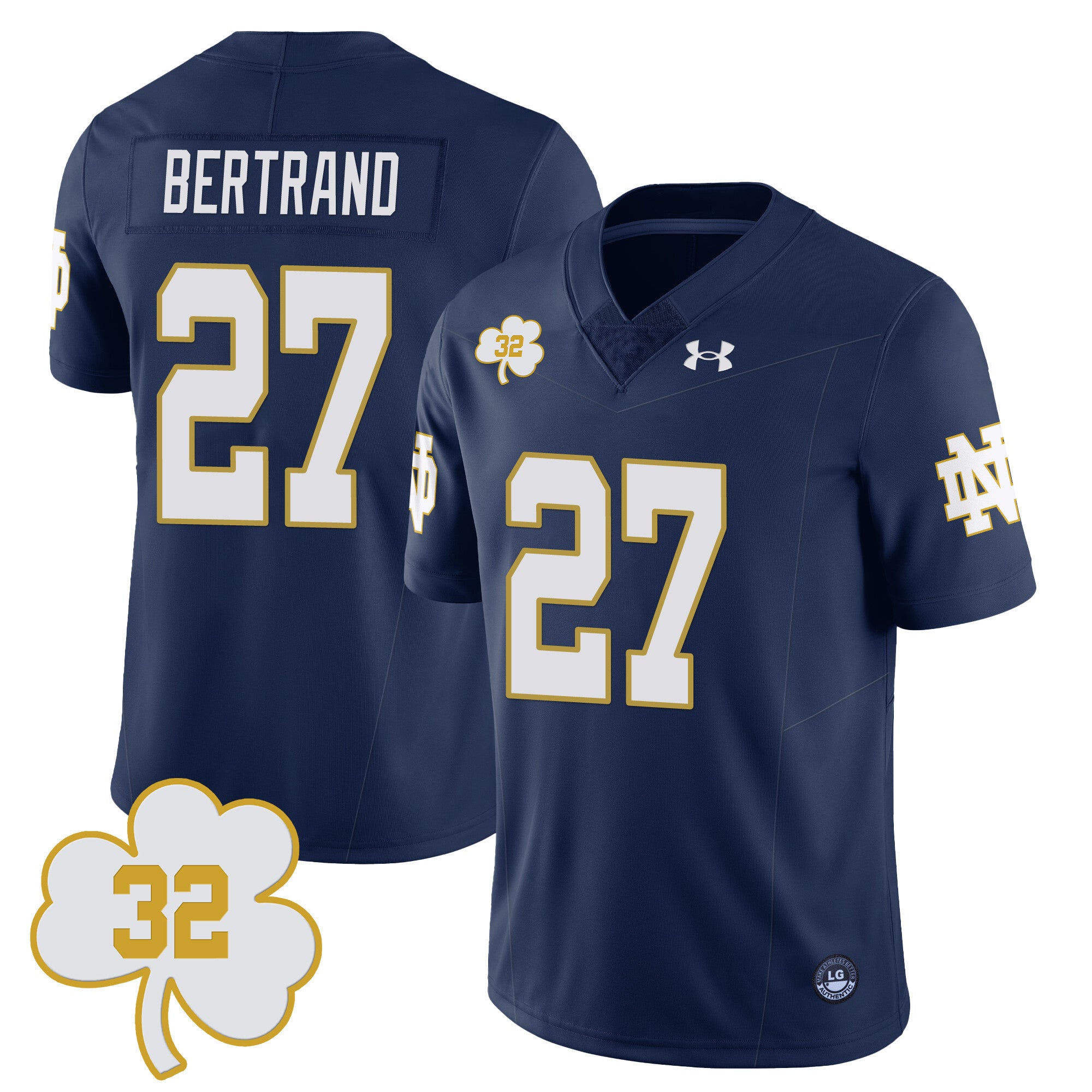 Men's Notre Dame Football Johnny Lujack Patch Jersey - All Stitched