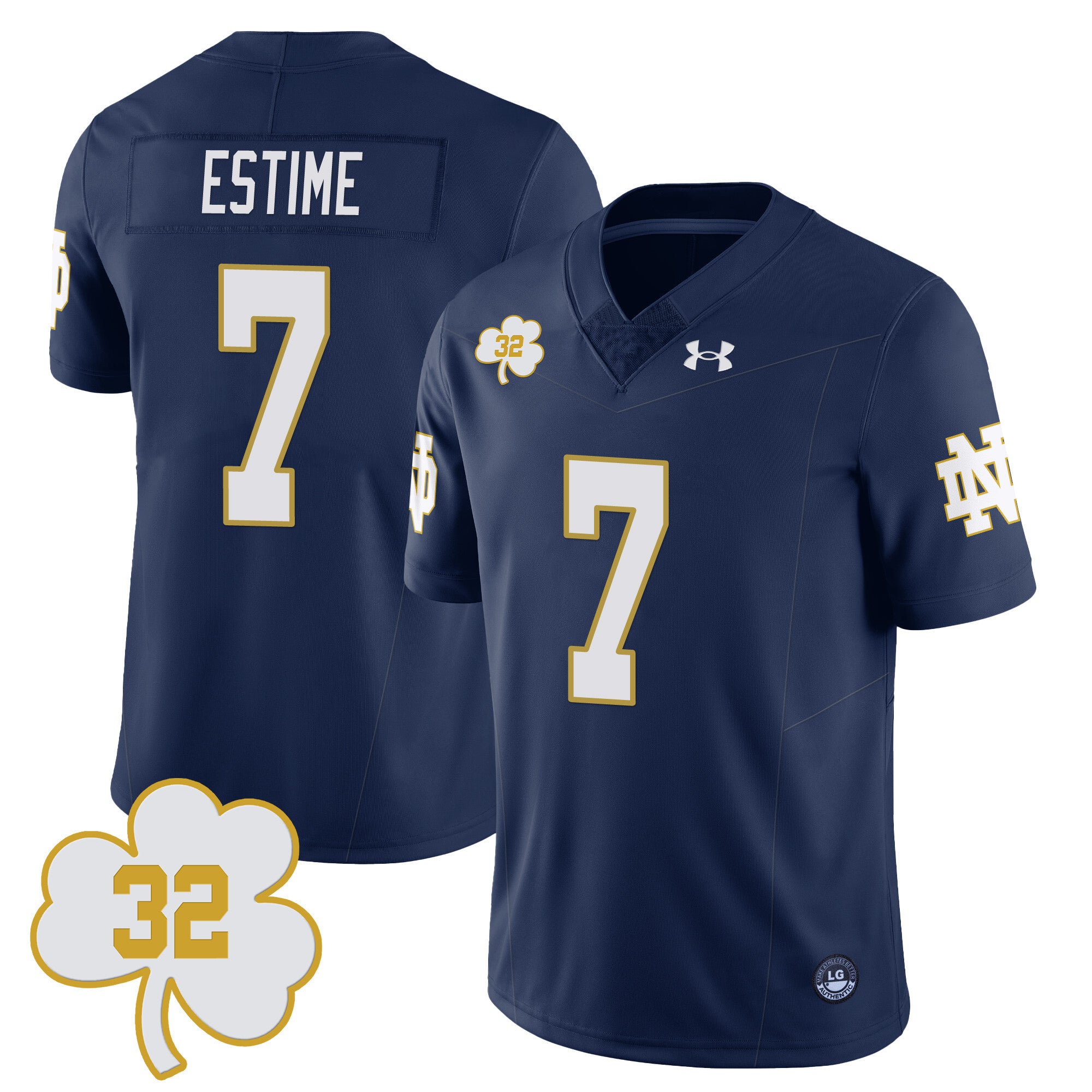 Men's Notre Dame Football Johnny Lujack Patch Jersey - All Stitched