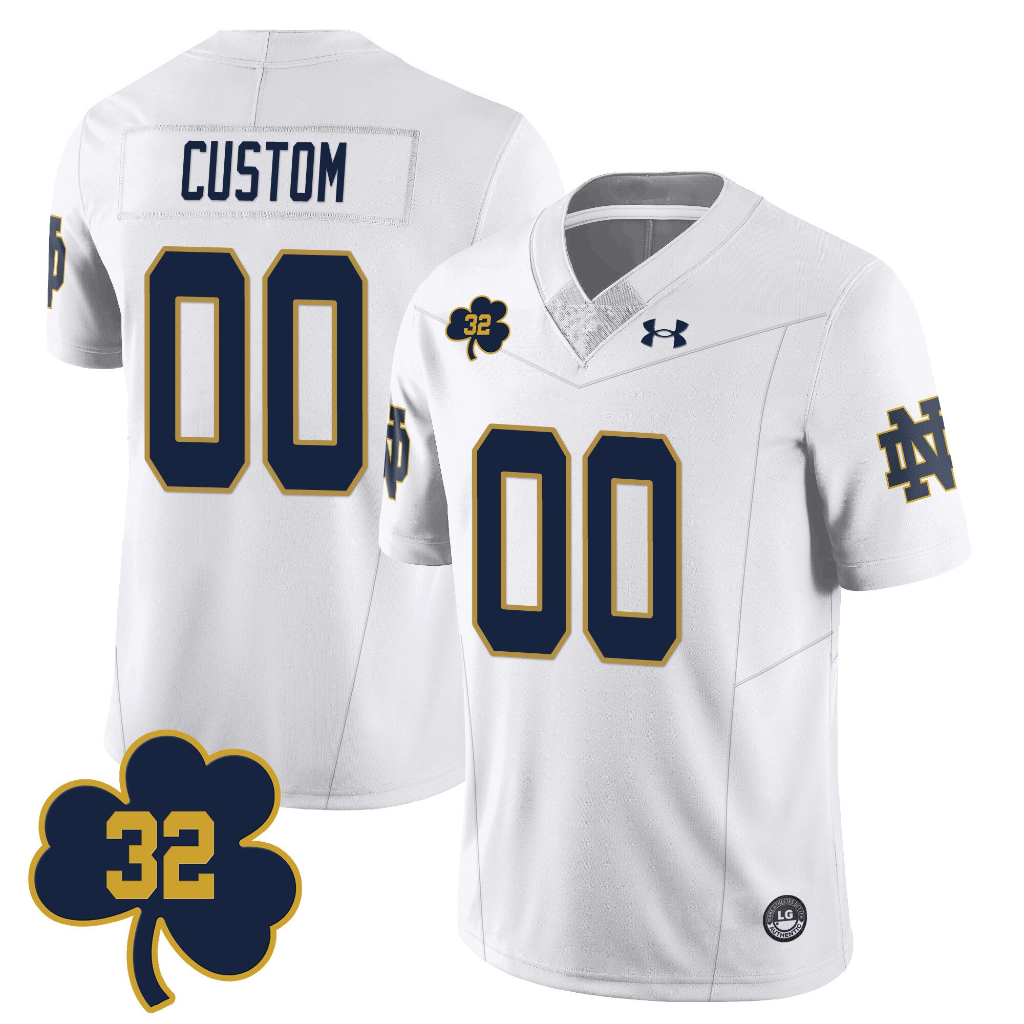 Men's Notre Dame Football Johnny Lujack Patch Jersey - All Stitched