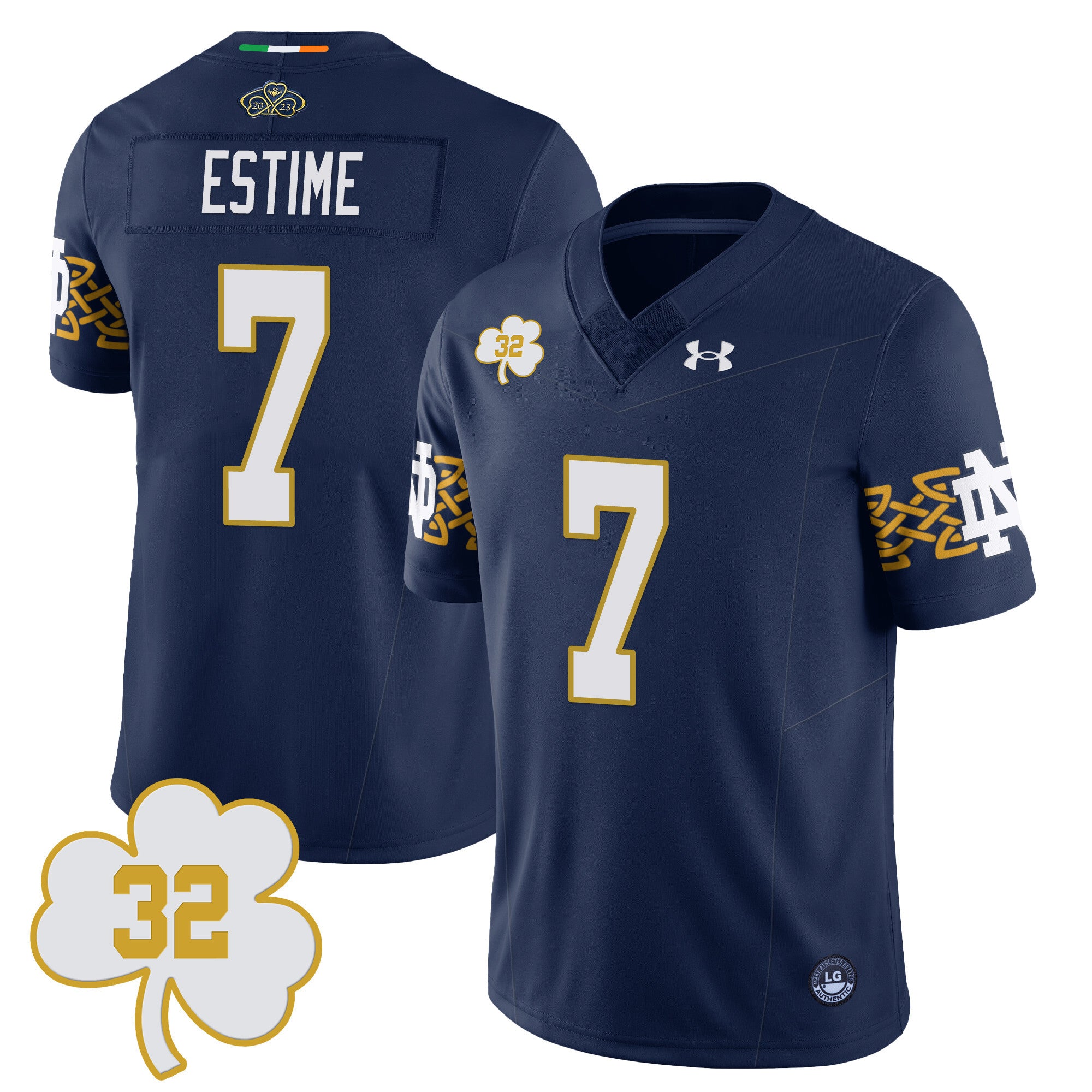 Men's Notre Dame Football Johnny Lujack Patch Jersey - All Stitched