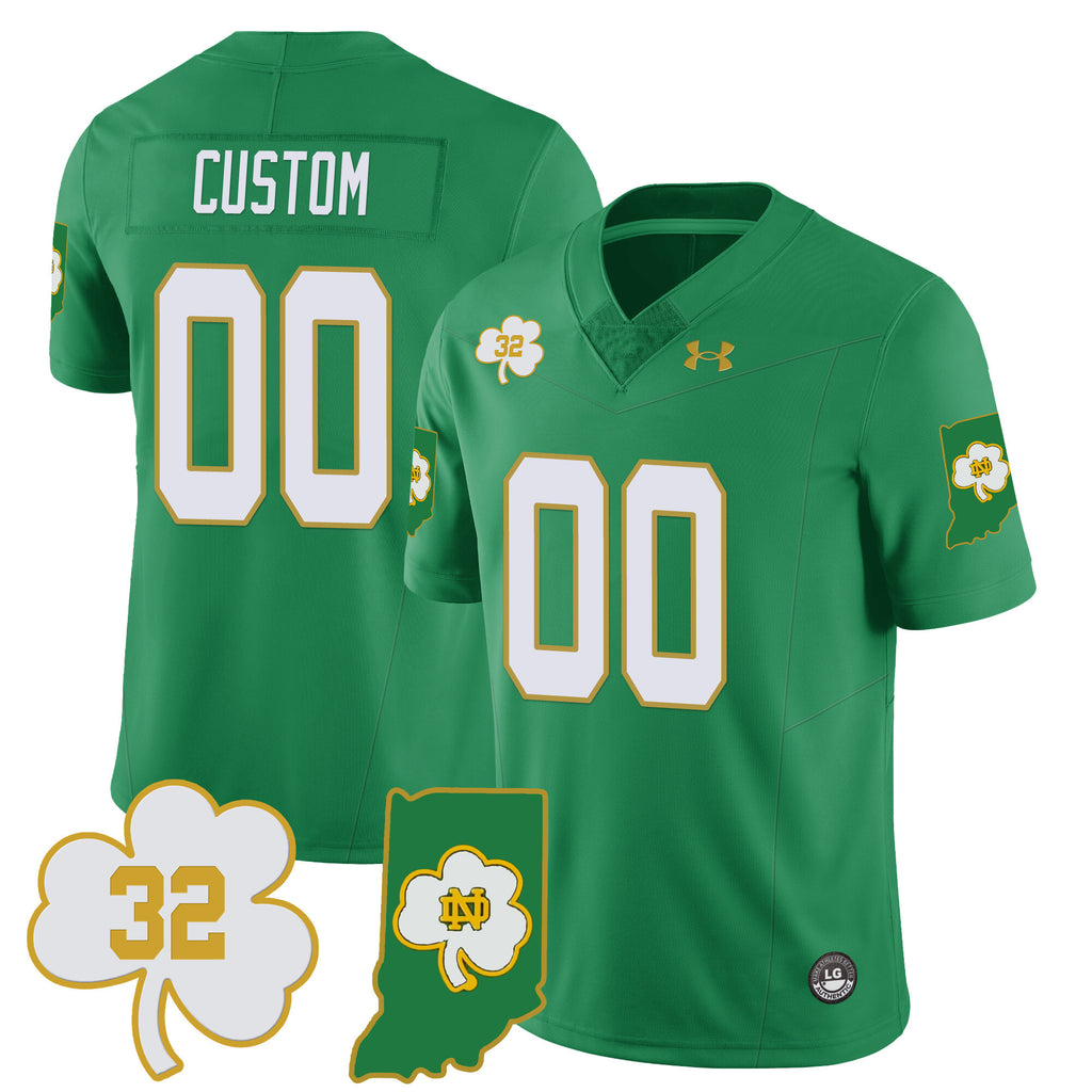 Men?s Notre Dame Fighting Irish Football Stitched Jersey ? Indiana Map