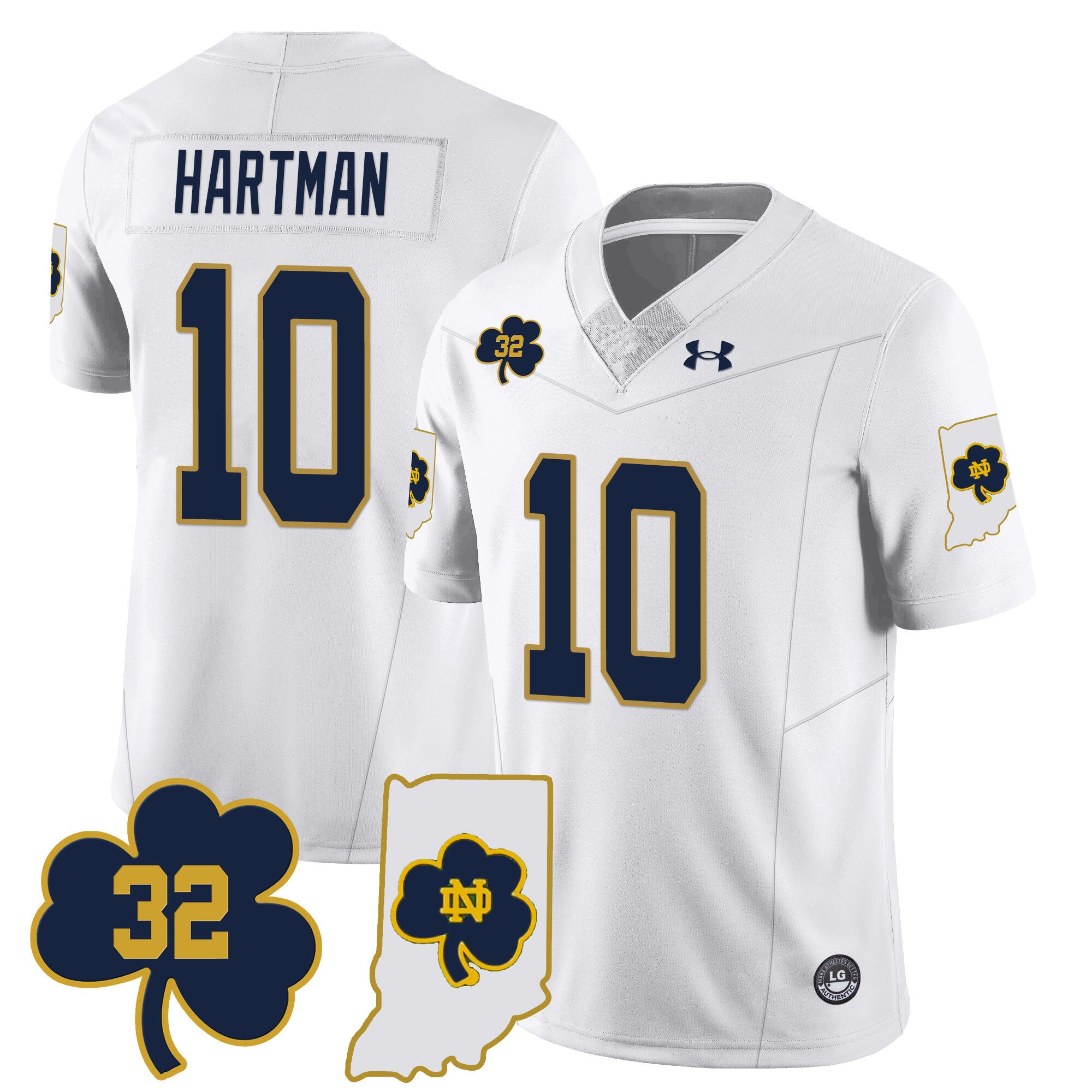 Men?s Notre Dame Fighting Irish Football Stitched Jersey ? Indiana Map