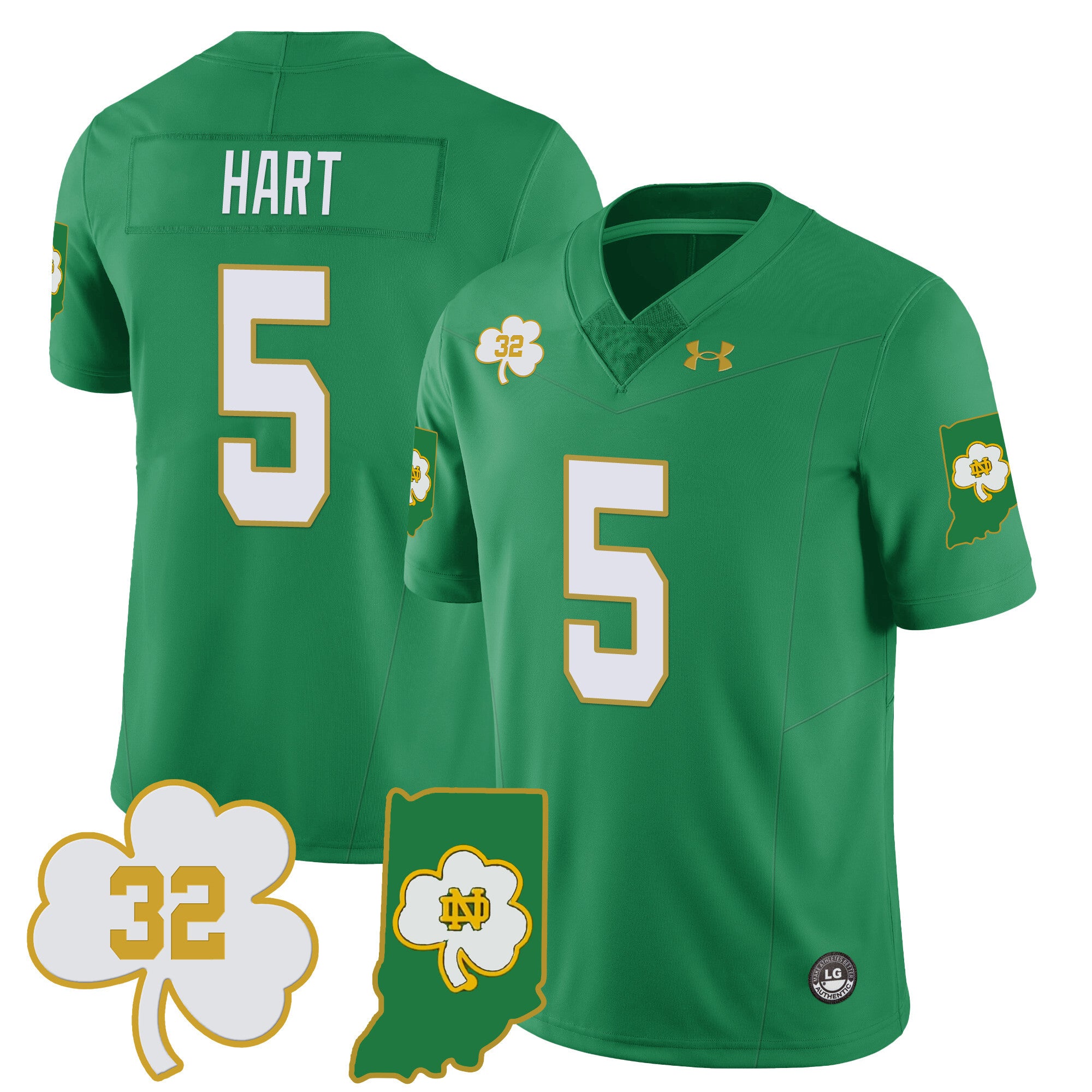 Men?s Notre Dame Fighting Irish Football Stitched Jersey ? Indiana Map