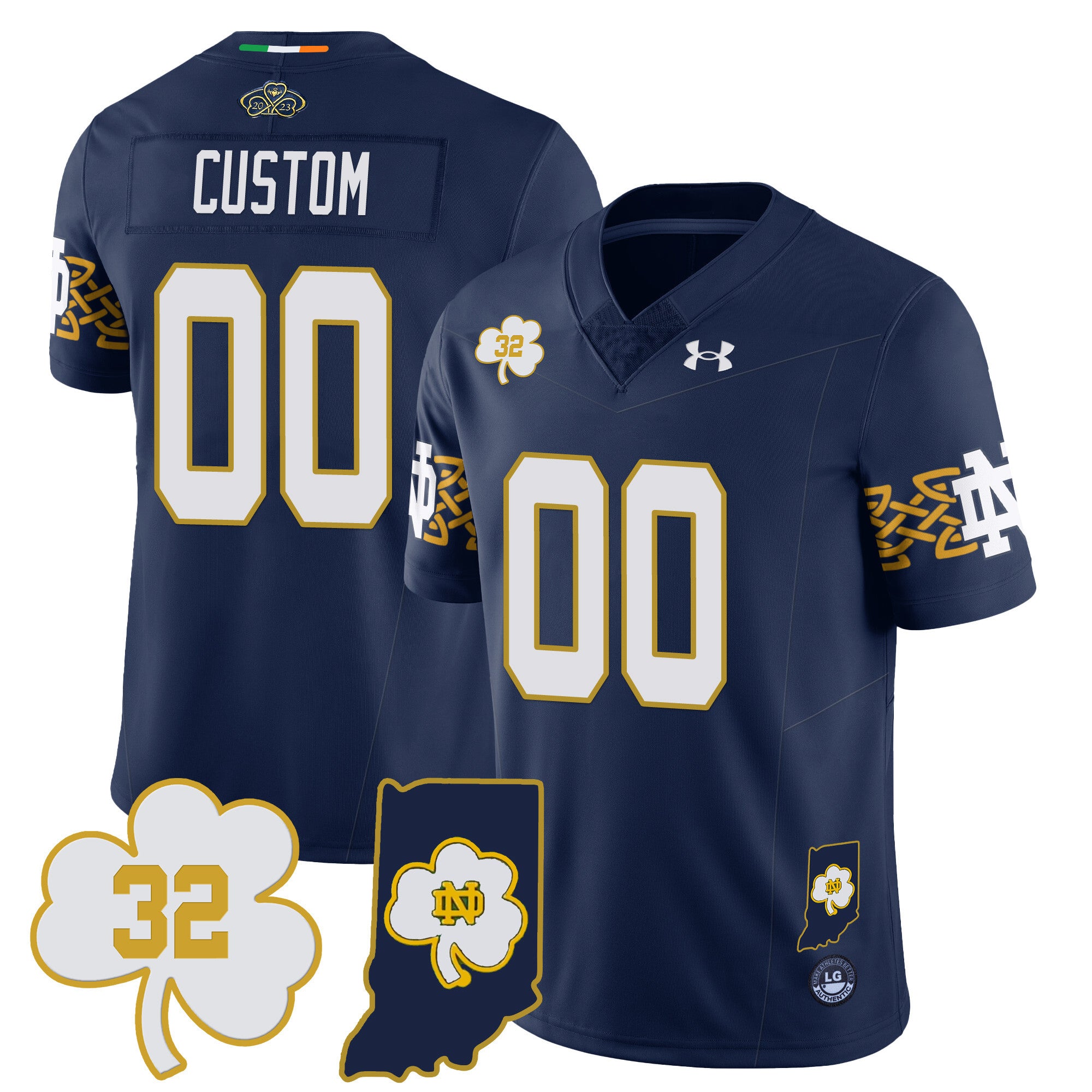 Custom Notre Dame Football TaxSlayer Gator Bowl Jersey - Johnny Lujack Patch