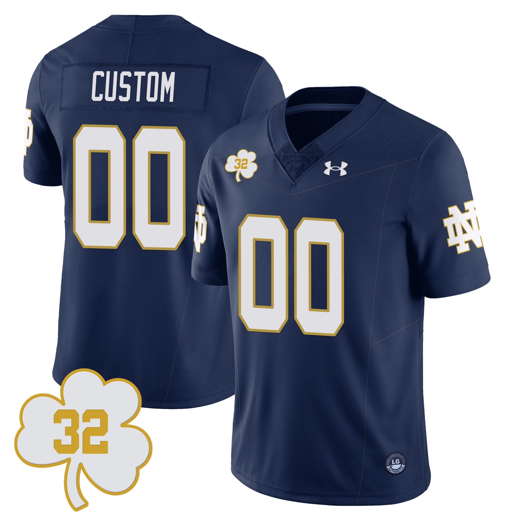 Custom Notre Dame Football TaxSlayer Gator Bowl Jersey - Johnny Lujack Patch