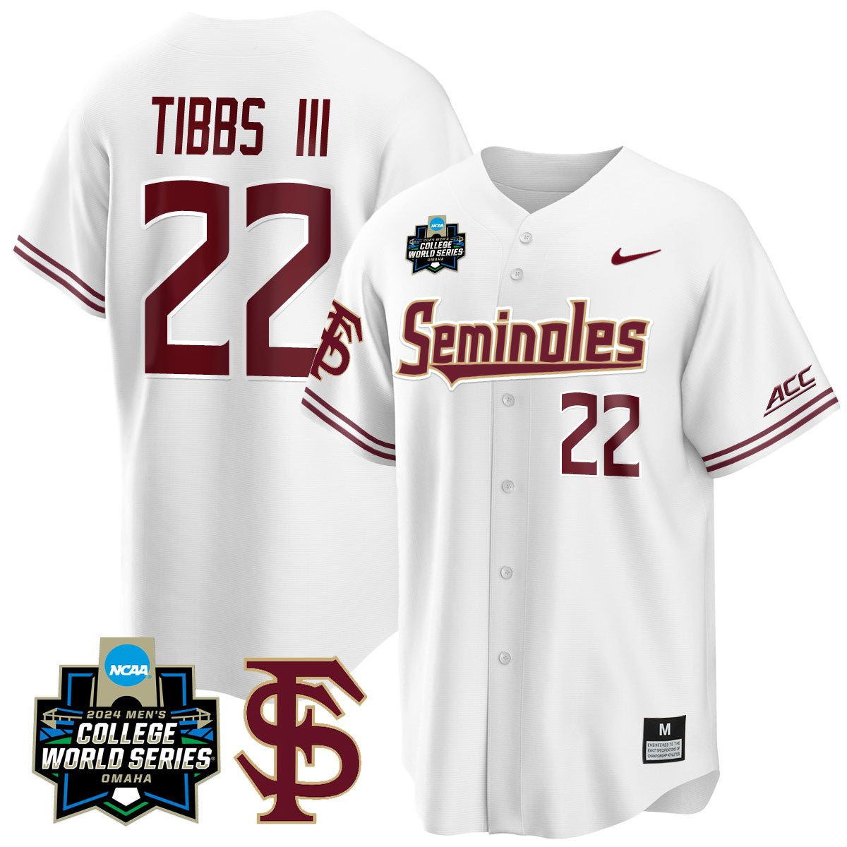 Men's Florida State Seminoles 2024 College World Series Vapor Premier Limited Jersey V1 - All Stitched