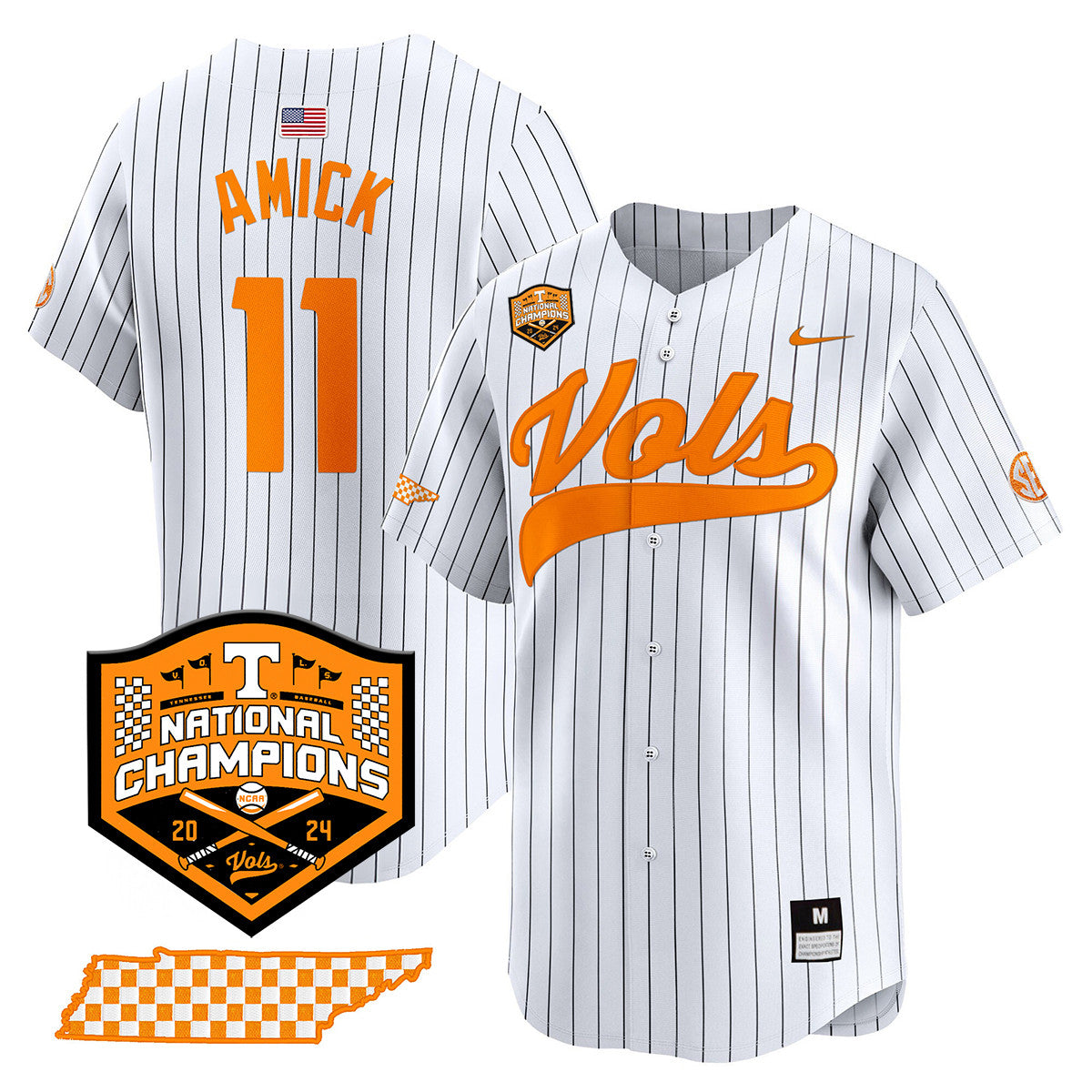 Men's Tennessee Volunteers 2024 National Champions Vapor Premier Limited Jersey - All Stitched