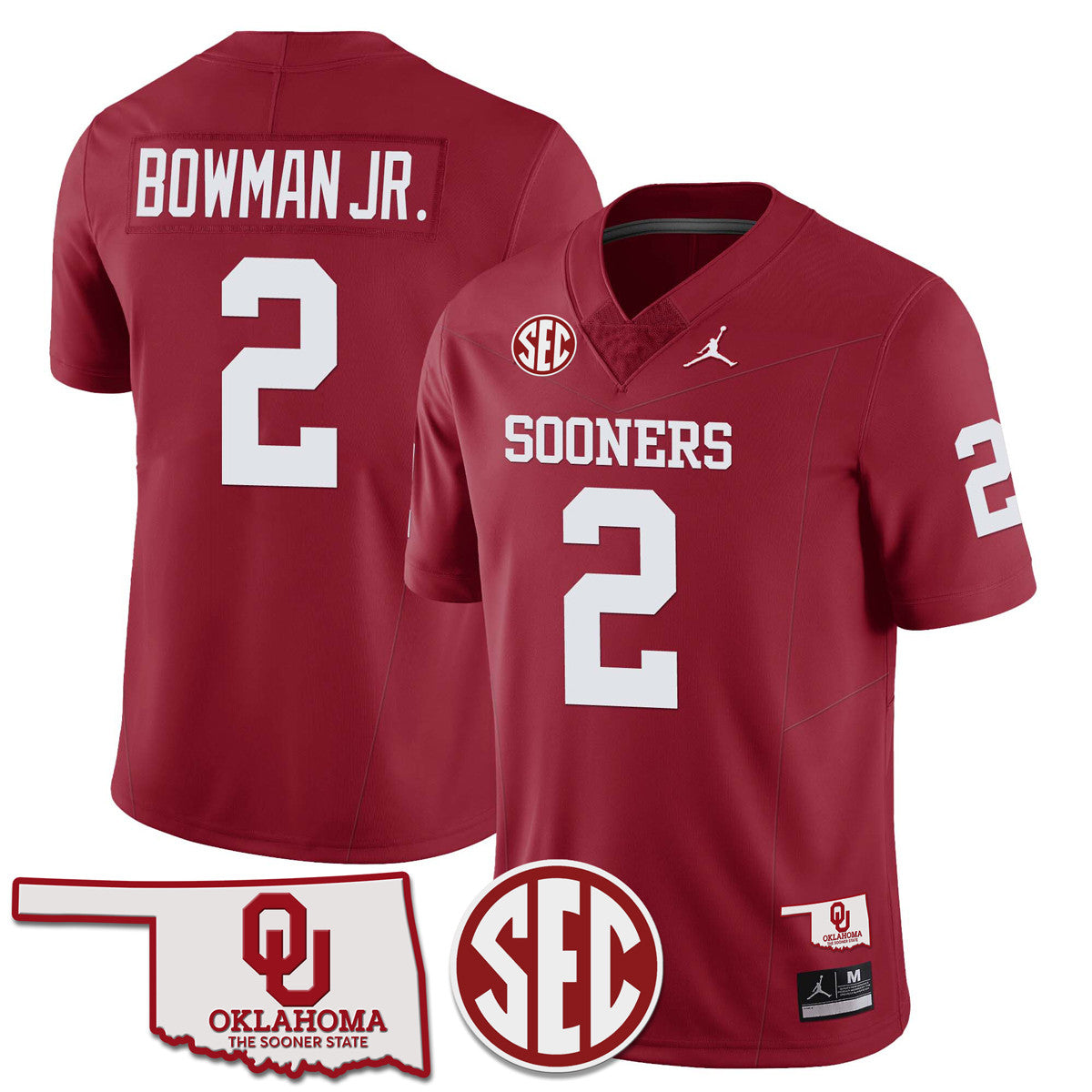 Youth's Oklahoma Sooners 2024 Limited Jersey - SEC Patch - All Stitched