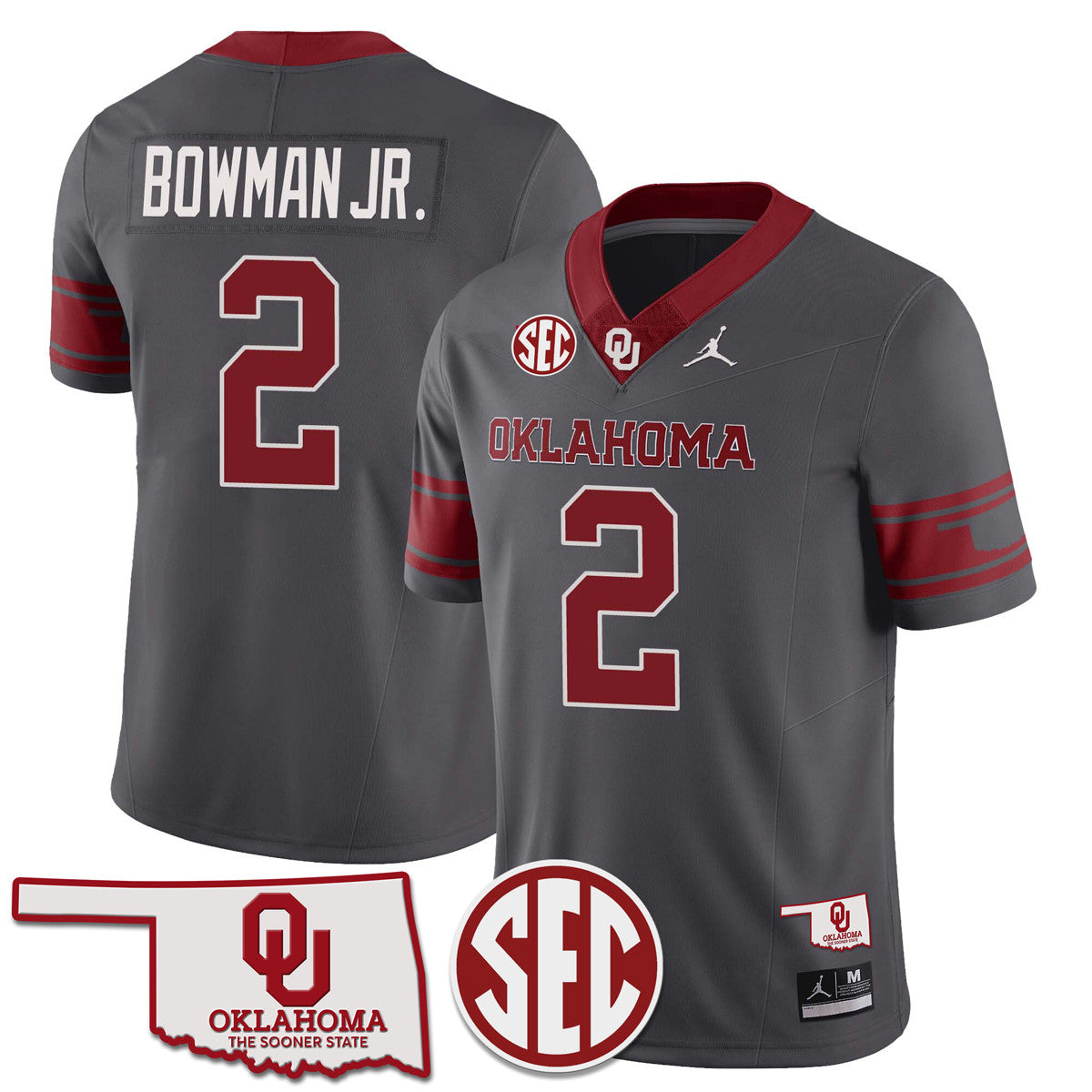 Youth's Oklahoma Sooners 2024 Limited Jersey - SEC Patch - All Stitched