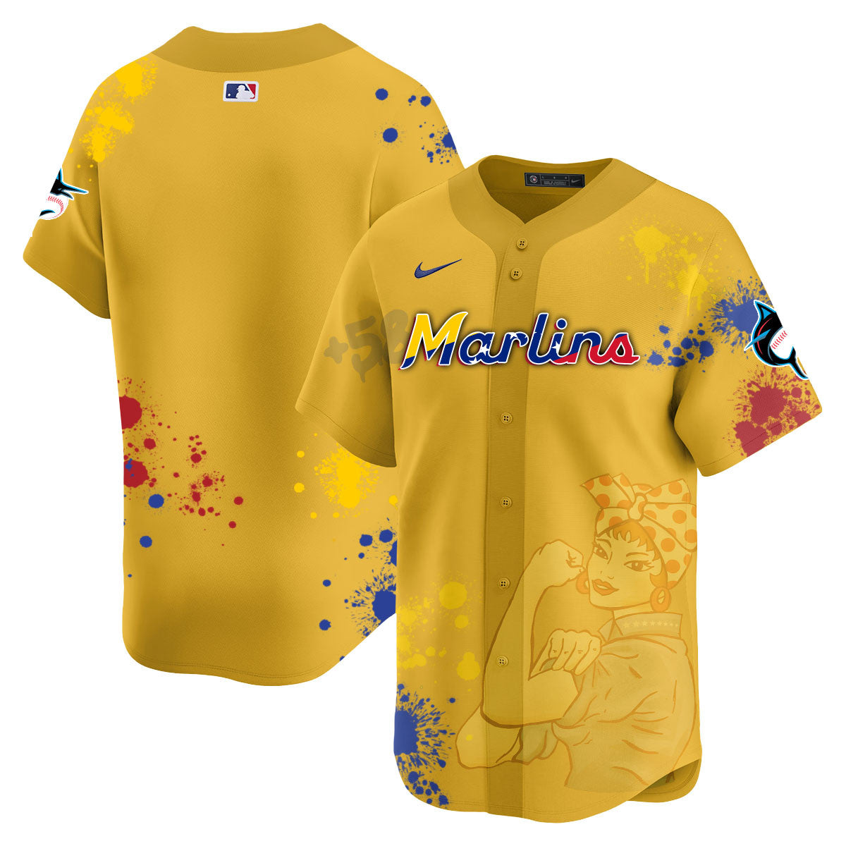 Men's Miami Marlins 2024 Venezuelan Heritage Jersey - All Stitched