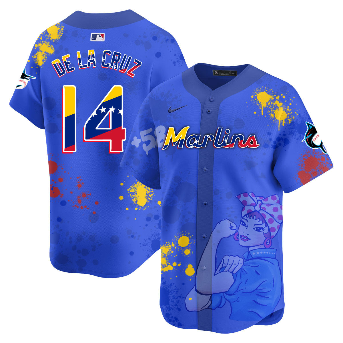 Men's Miami Marlins 2024 Venezuelan Heritage Jersey - All Stitched