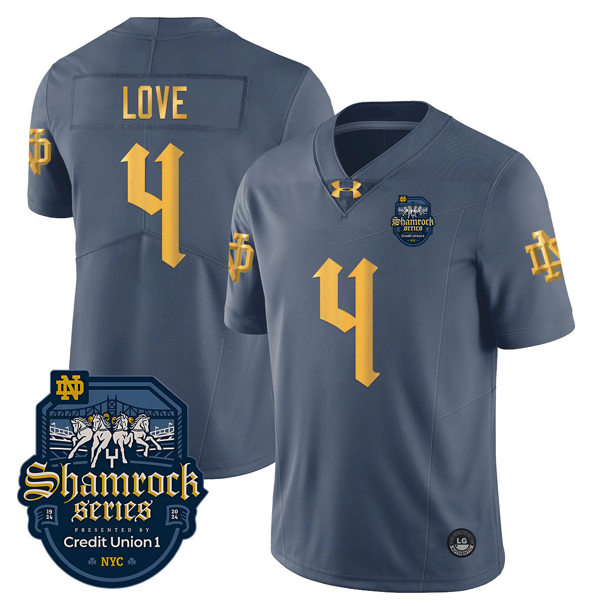 Men's Notre Dame Fighting Irish 2024 Shamrock Series Uniform - All Stitched