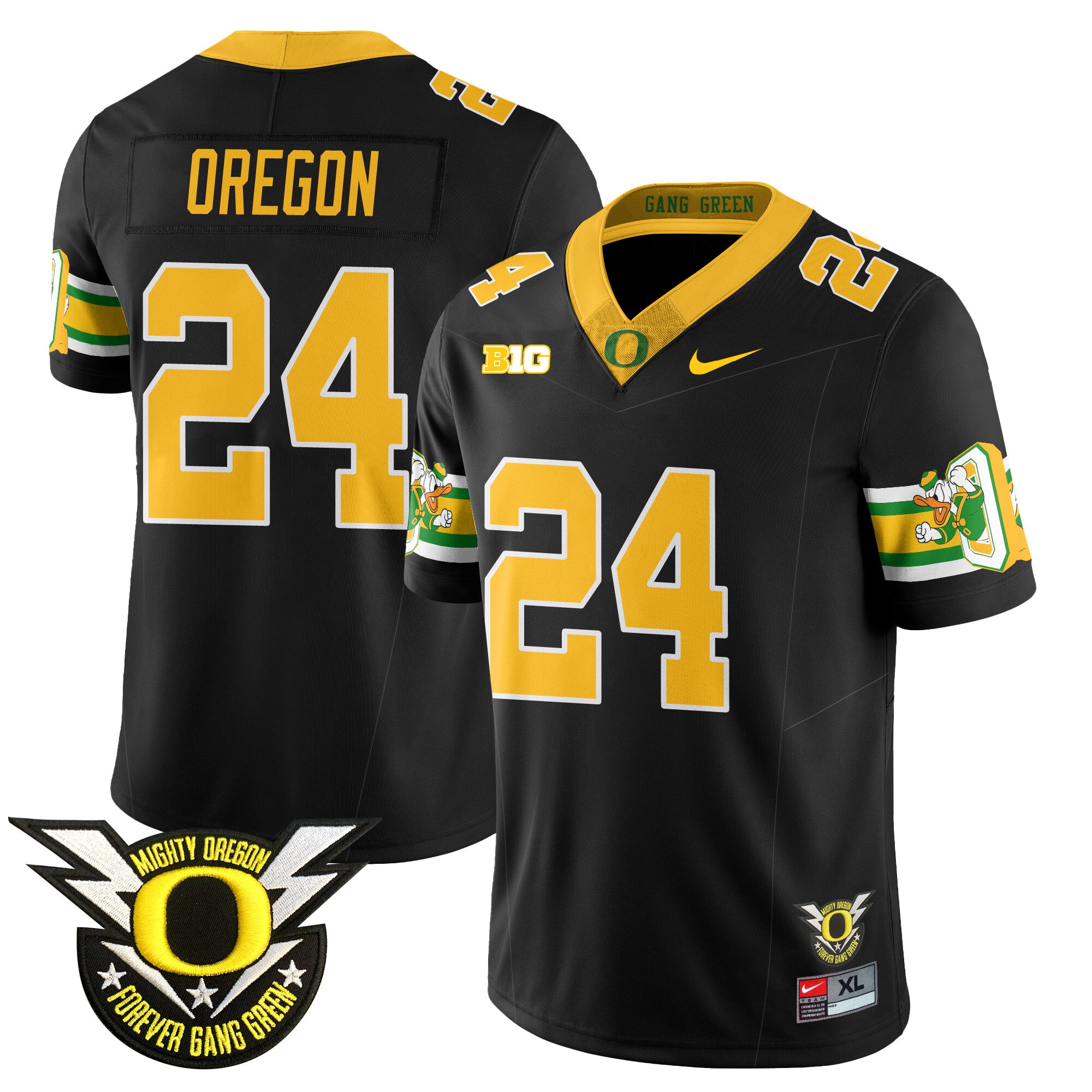 Men's Oregon Football Forever Gang Green 2024 Jersey N1 - All Stitched
