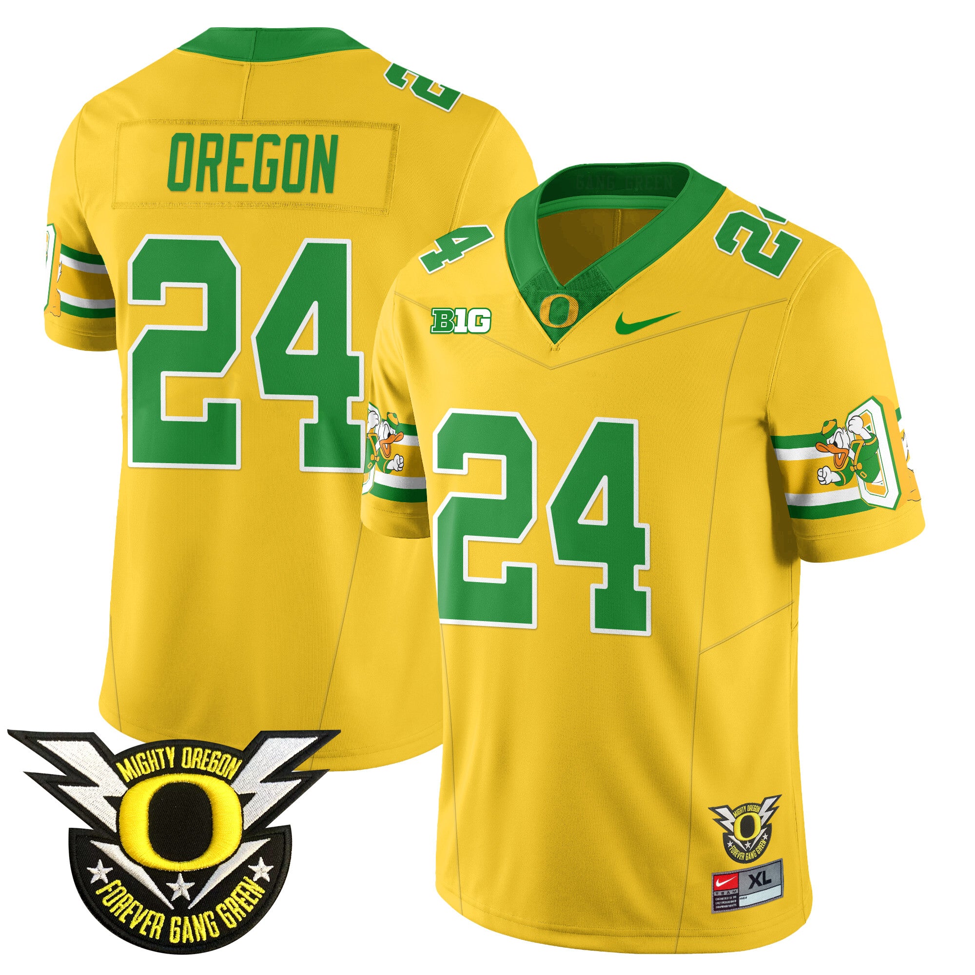 Men's Oregon Football Forever Gang Green 2024 Jersey N1 - All Stitched