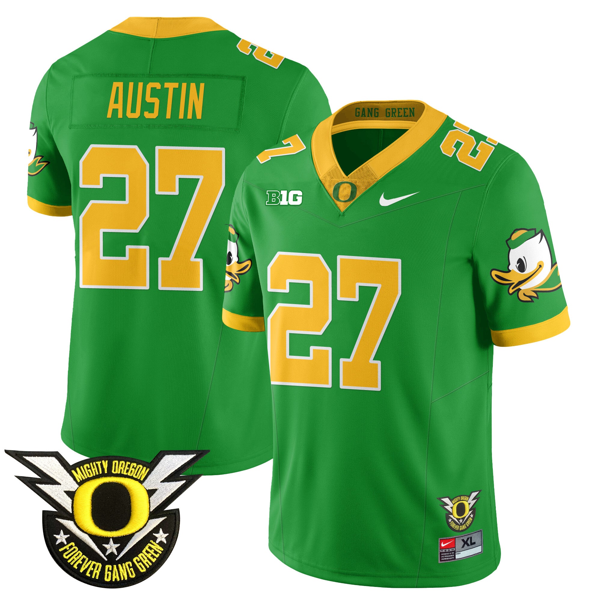 Men's Oregon Football Forever Gang Green 2024 Jersey N2 - All Stitched