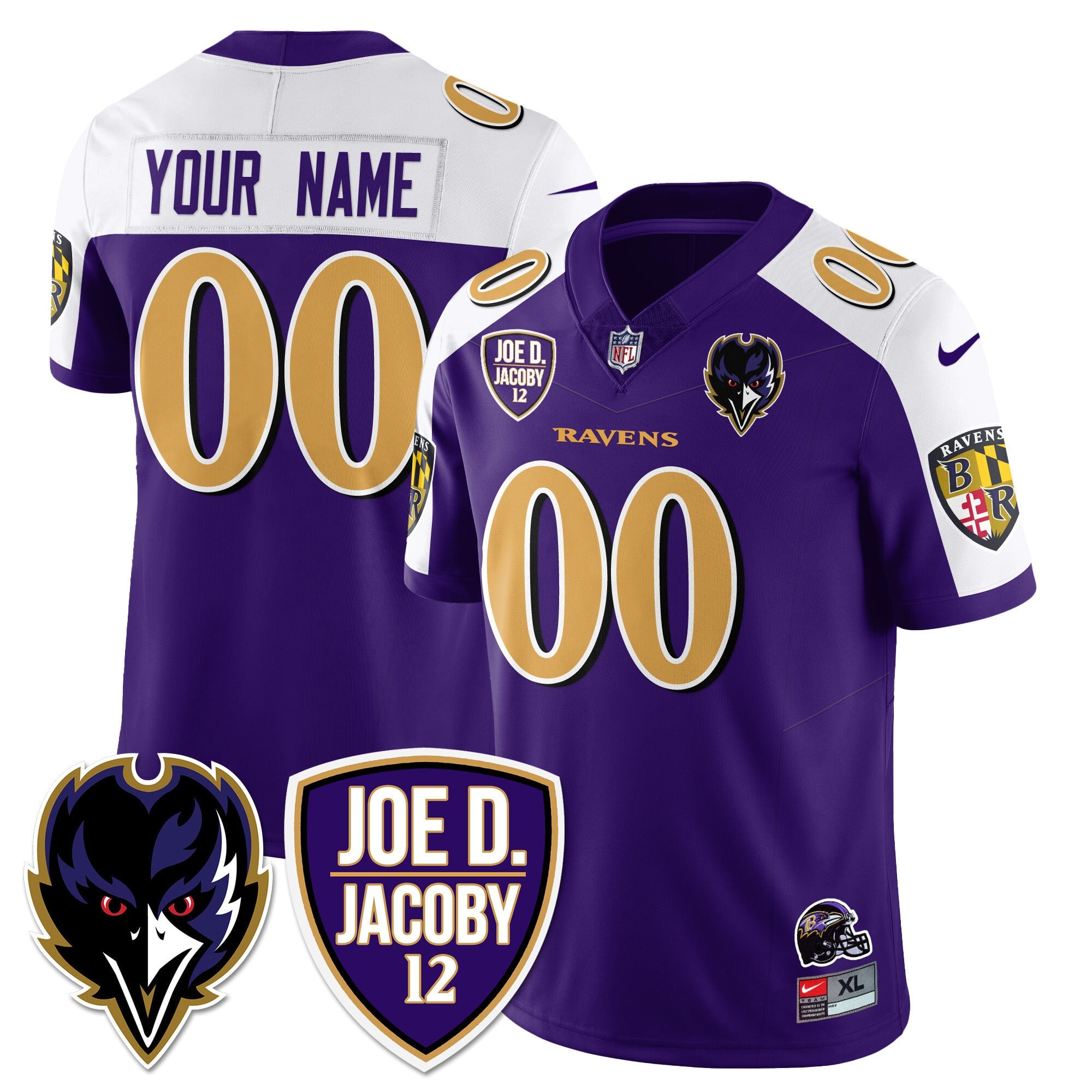 Custom Name/Gender Ravens Purple Rising 2024 Vapor Limited Jersey - All Stitched