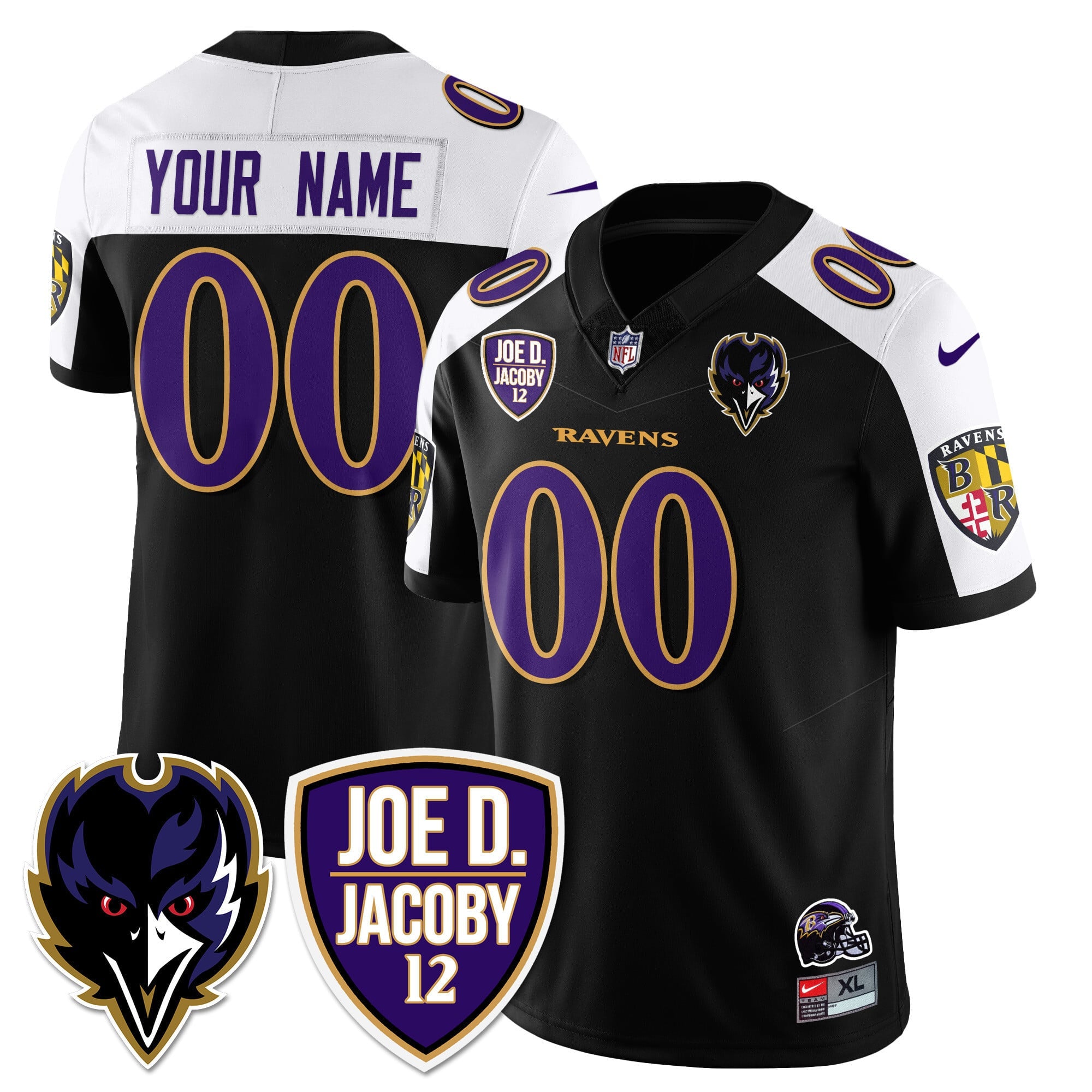 Custom Name/Gender Ravens Purple Rising 2024 Vapor Limited Jersey - All Stitched