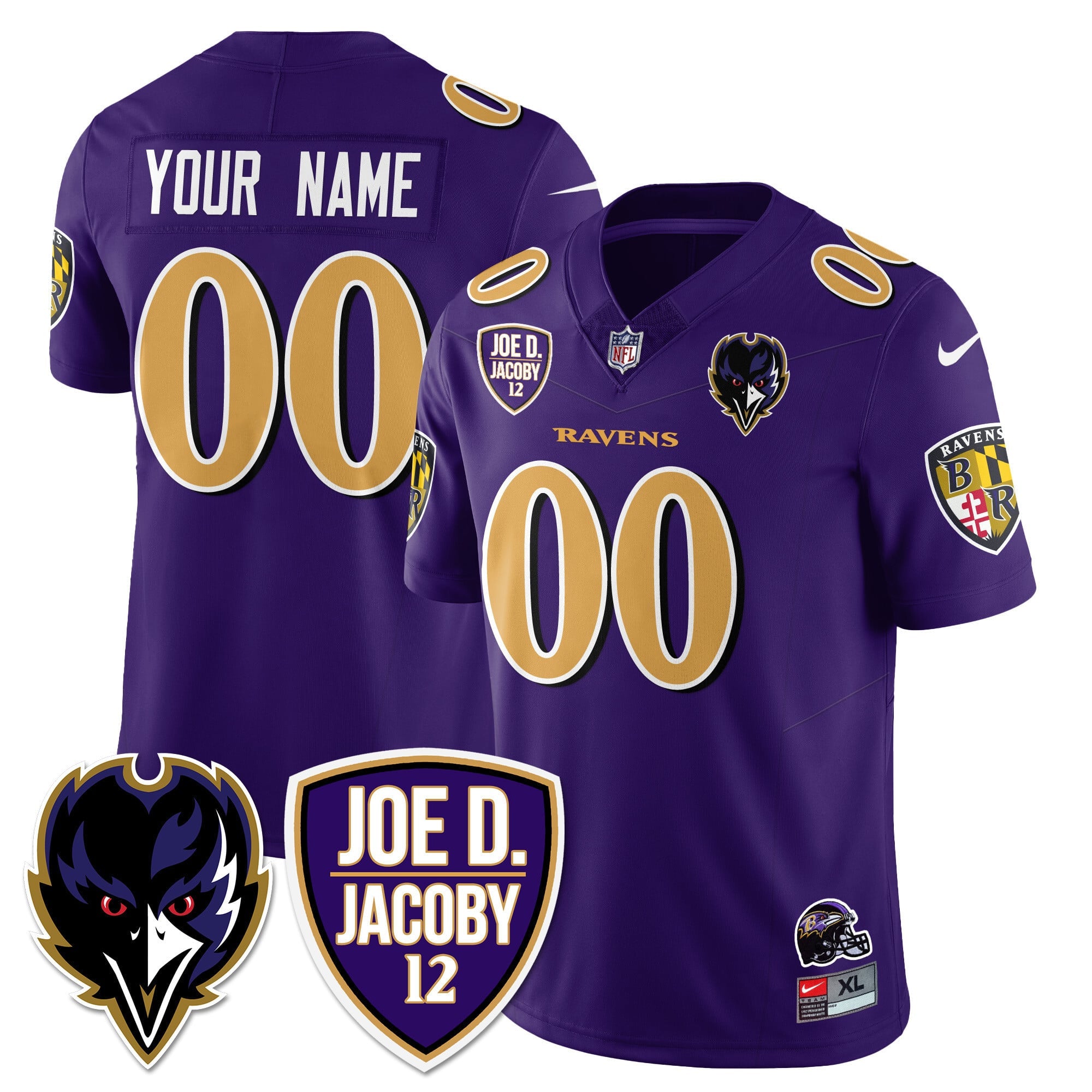 Custom Name/Gender Ravens Purple Rising 2024 Vapor Limited Jersey - All Stitched