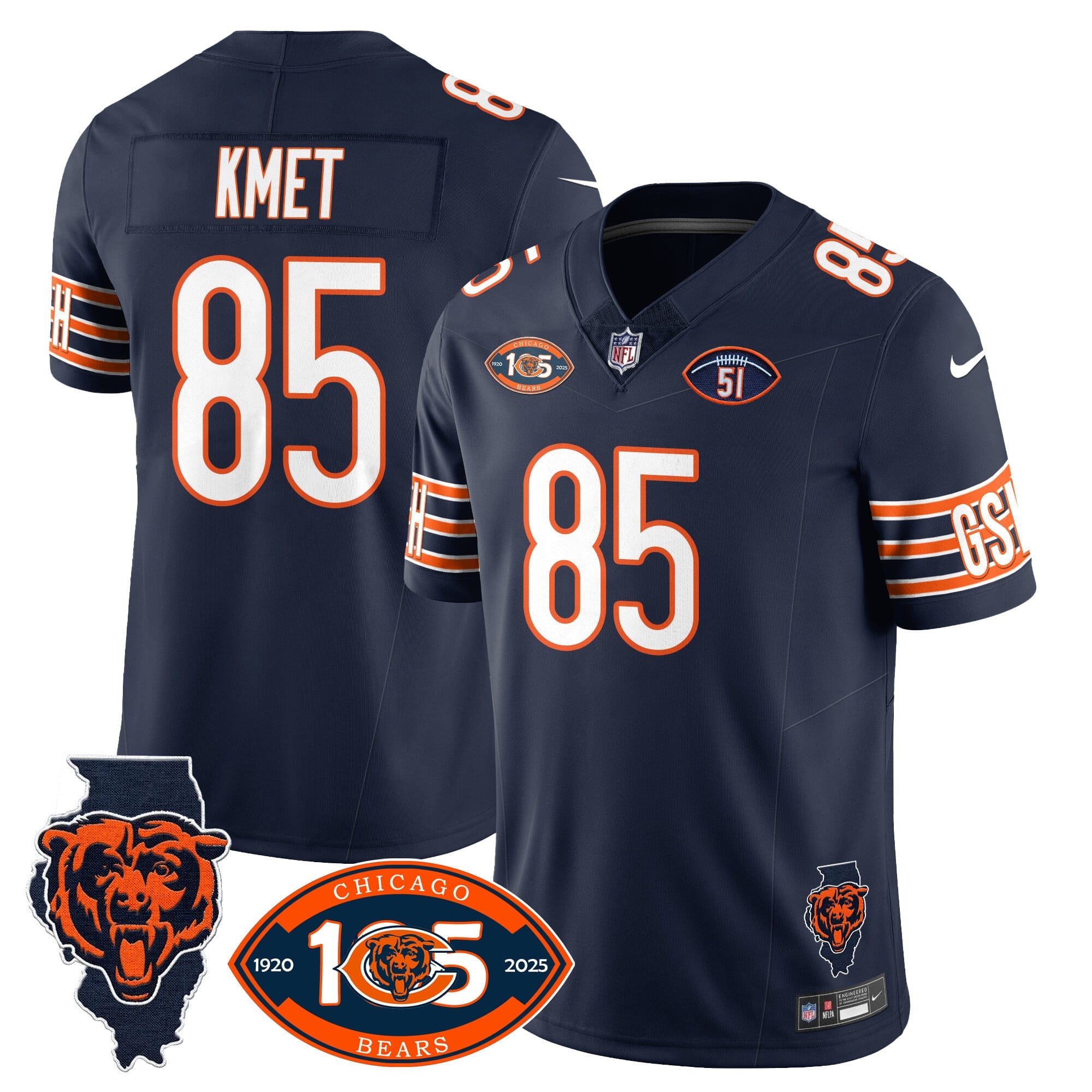 Men's Bears 1920-2025 - The Bears Jersey - All Stitched