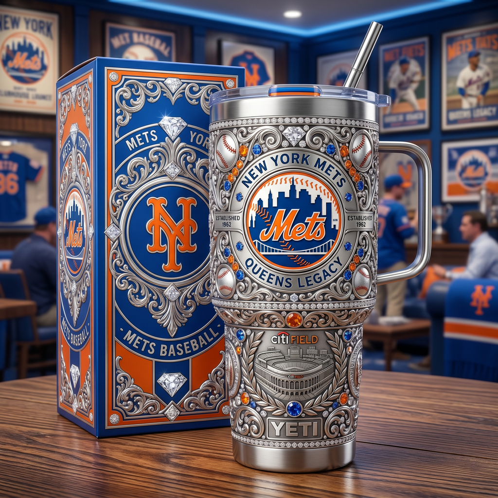 New York Mets 40 oz Tumbler with Handle and Lid