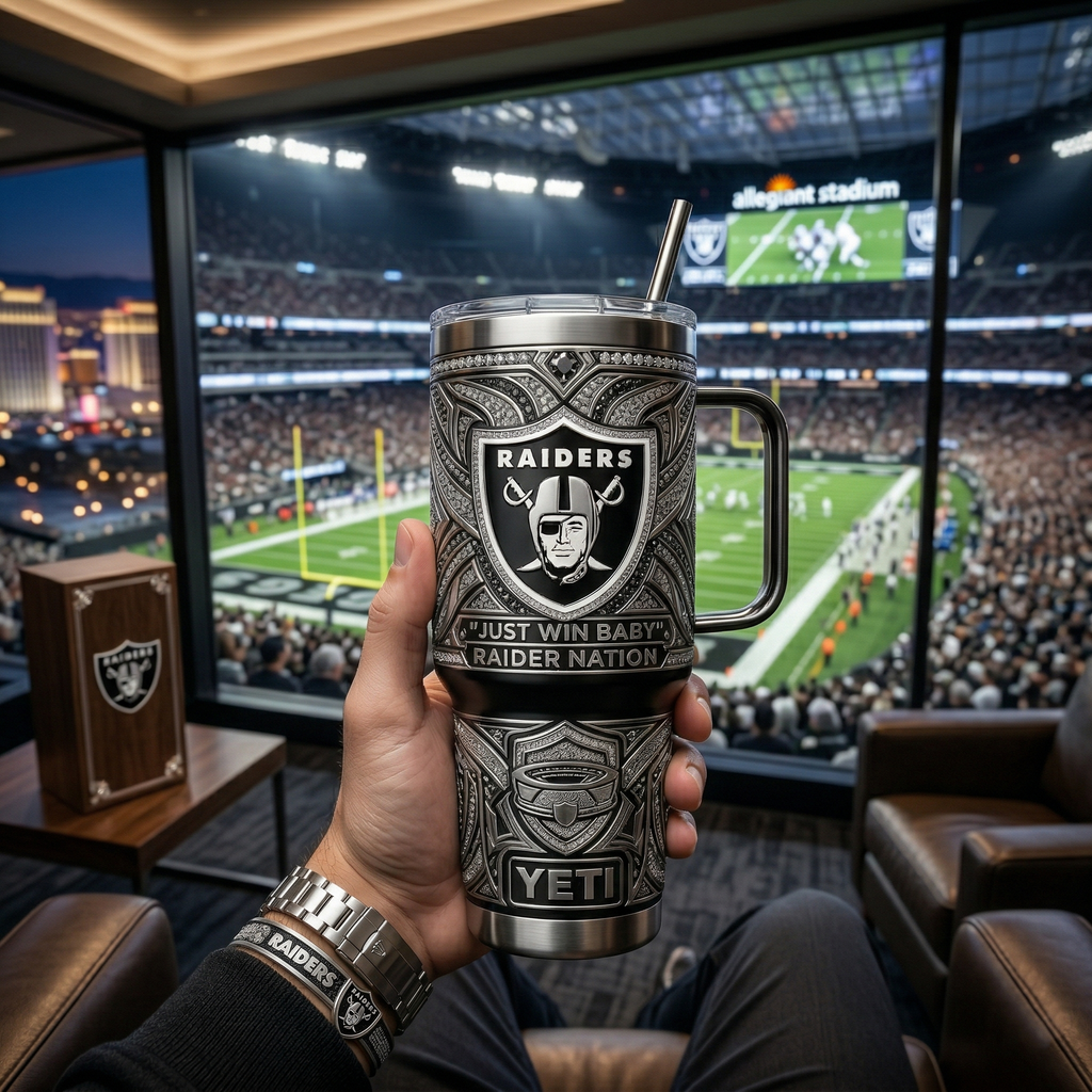Las Vegas Raiders 40 oz Tumbler with Handle and Lid