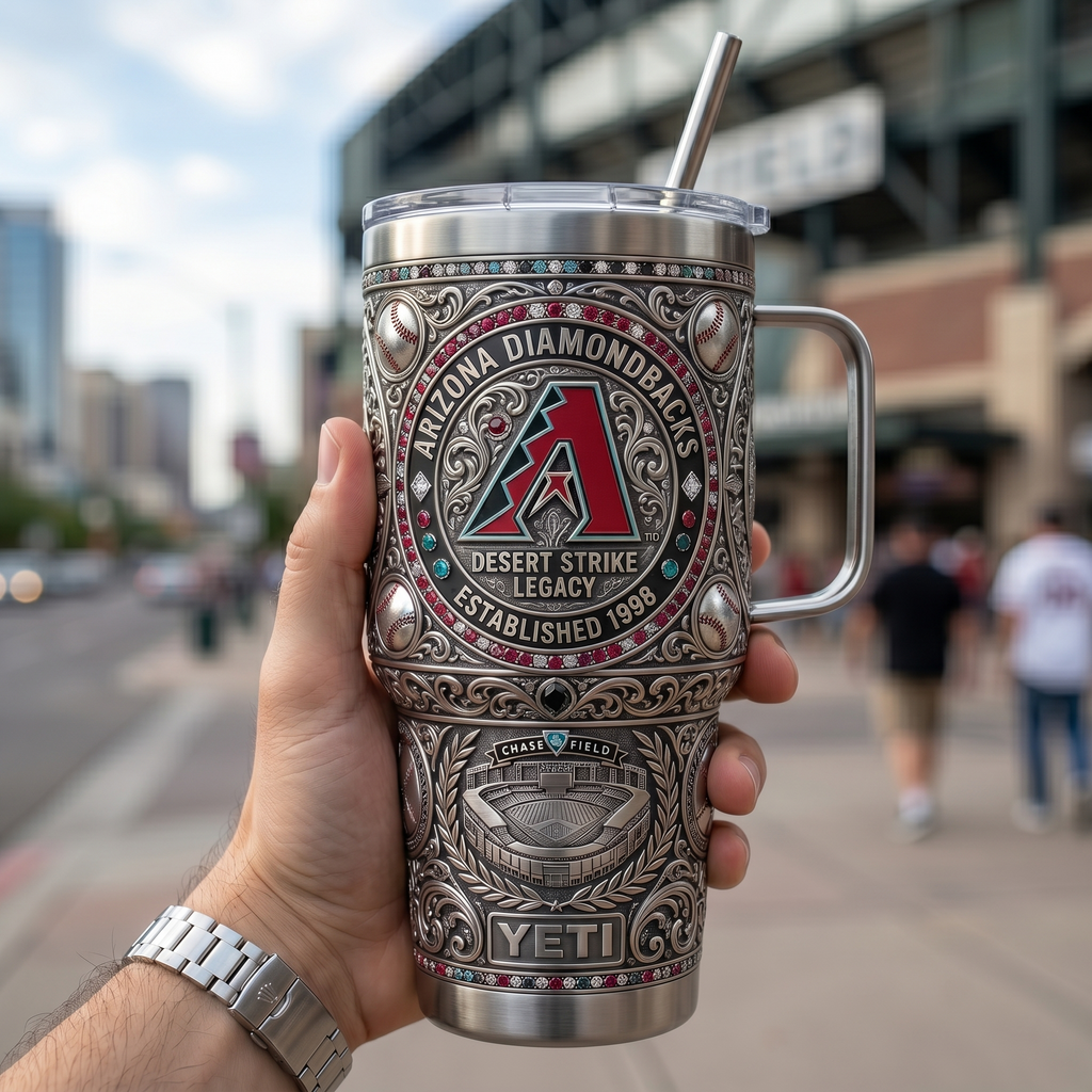 Arizona Diamondbacks 40 oz Tumbler with Handle and Lid