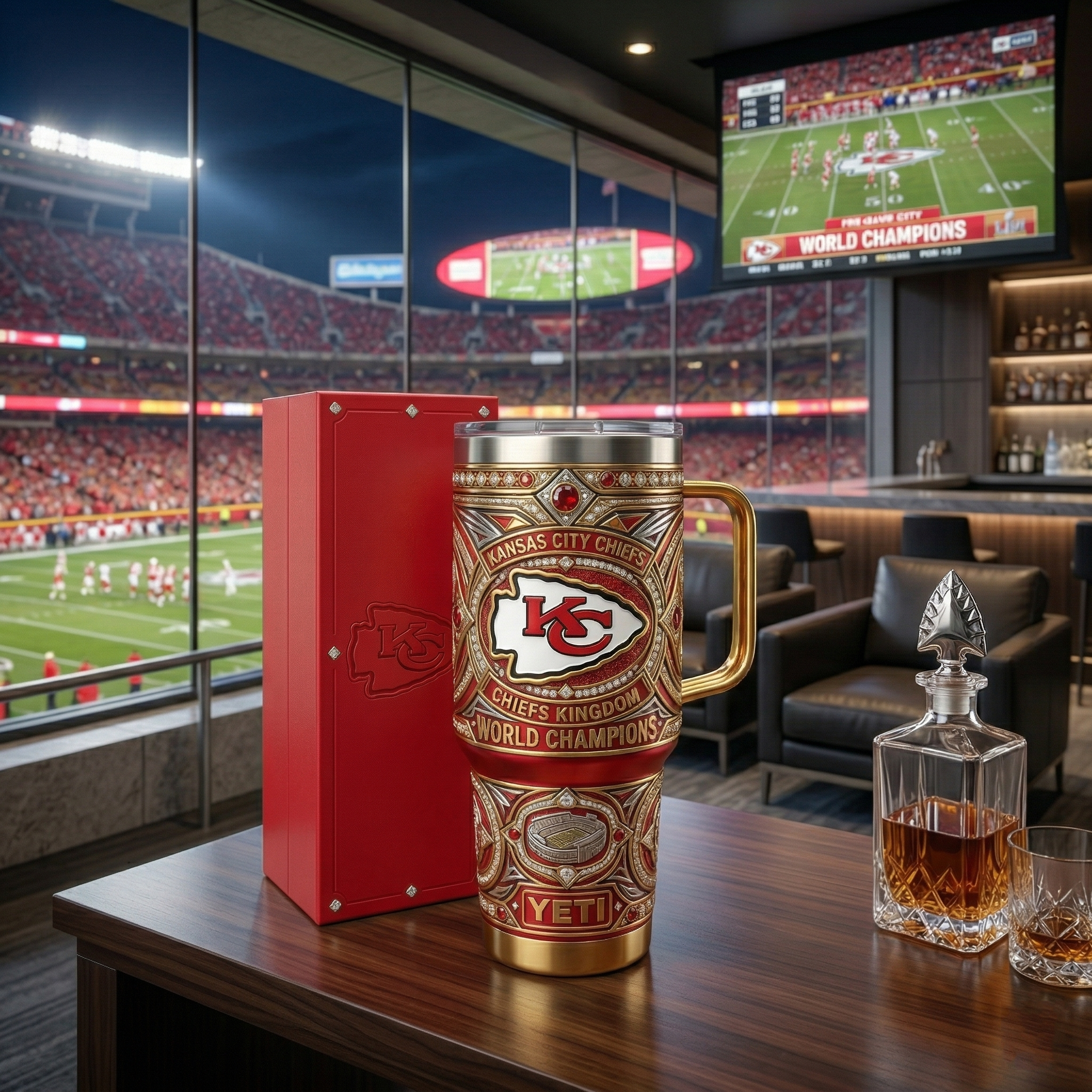 Kansas City Chiefs 40 oz Tumbler with Handle and Lid