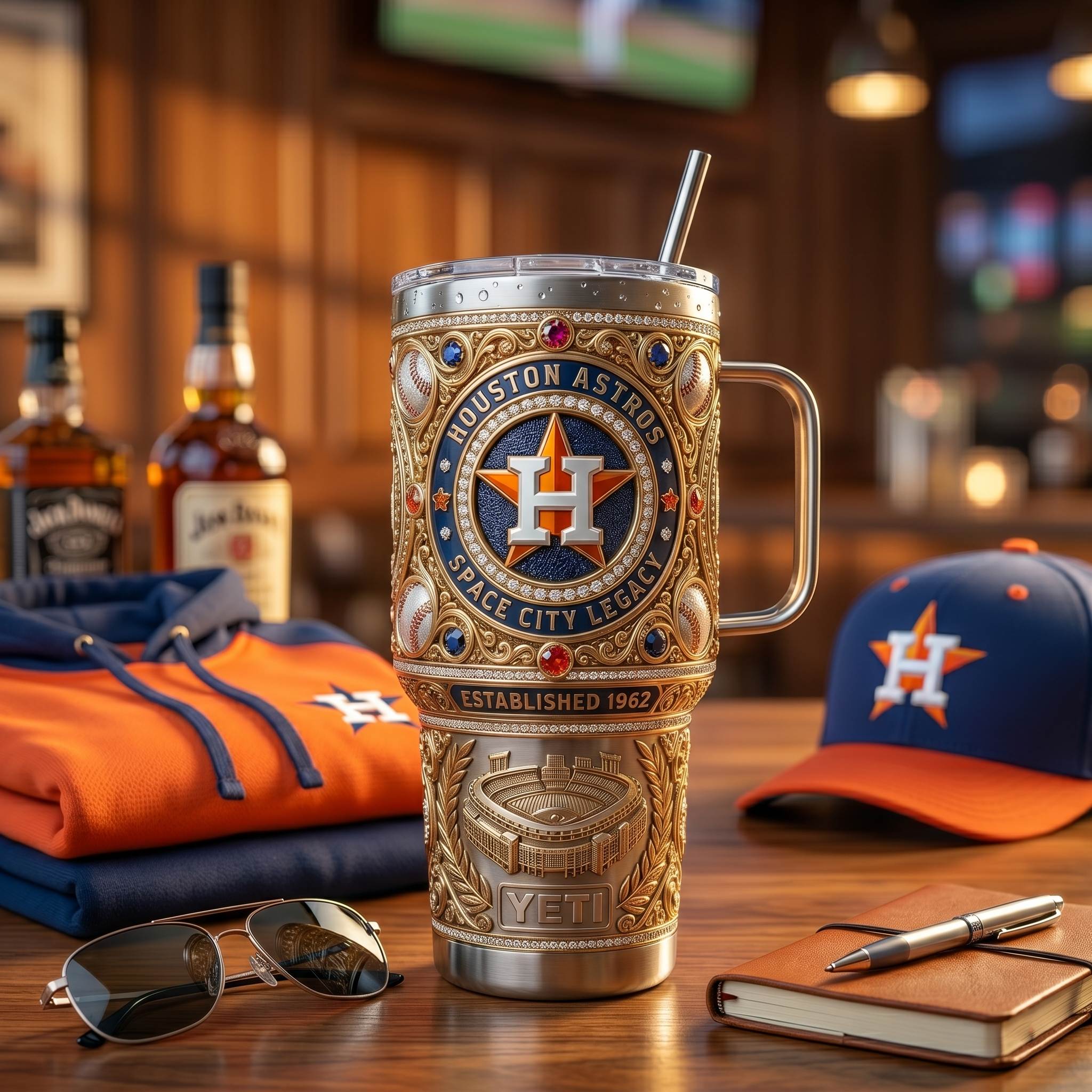 Houston Astros 40 oz Tumbler with Handle and Lid