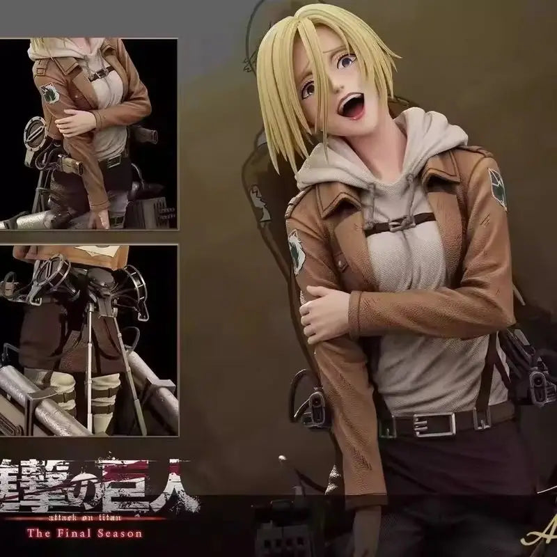 New 28cm Attack On Titan Anime Figures Annie Leonhart Figures Pvc Statue Collection Model Room Decoration Birthday Gift Toys