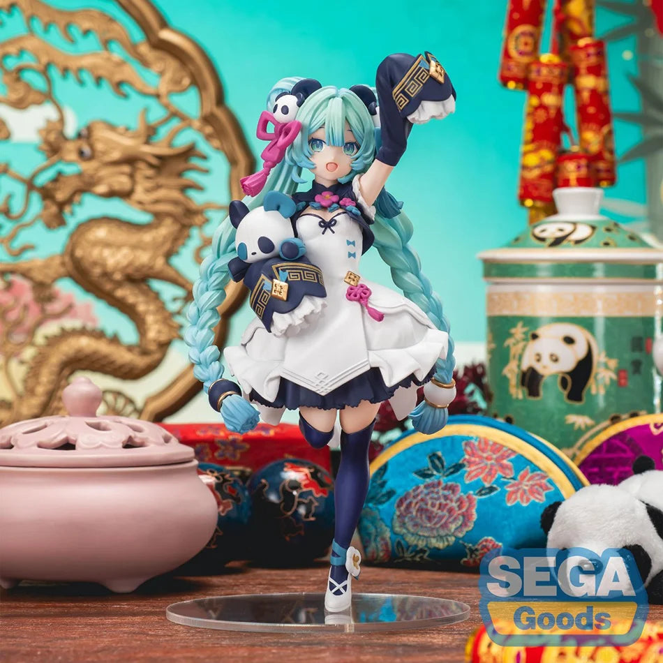 New Hatsune Miku Anime Figure Kawaii Pvc Model Doll Action Figurals Modern China Style Panda Collect Ornaments Christmas Gifts