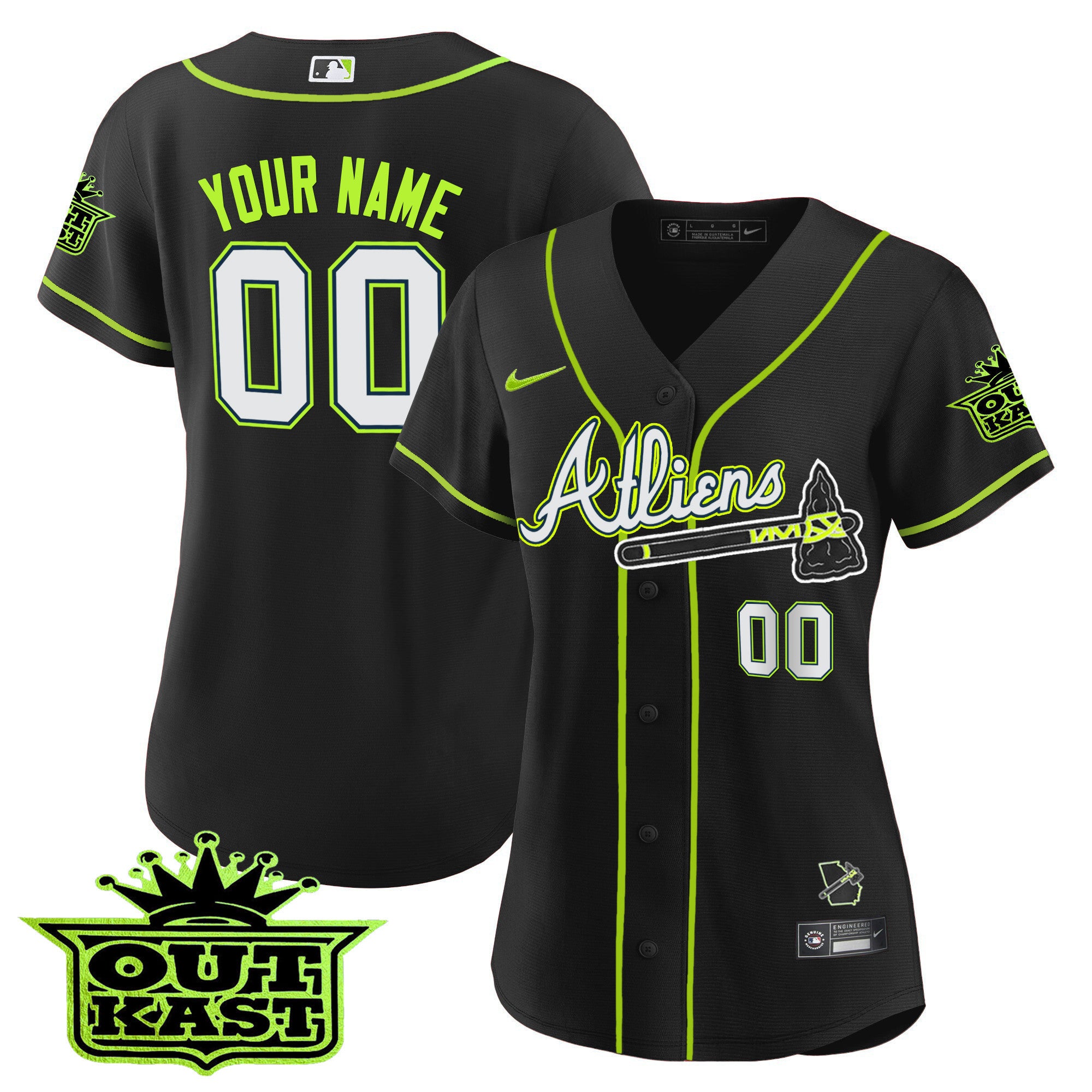 Atlanta Braves Atliens Flex Base Custom Jersey - All Stitched