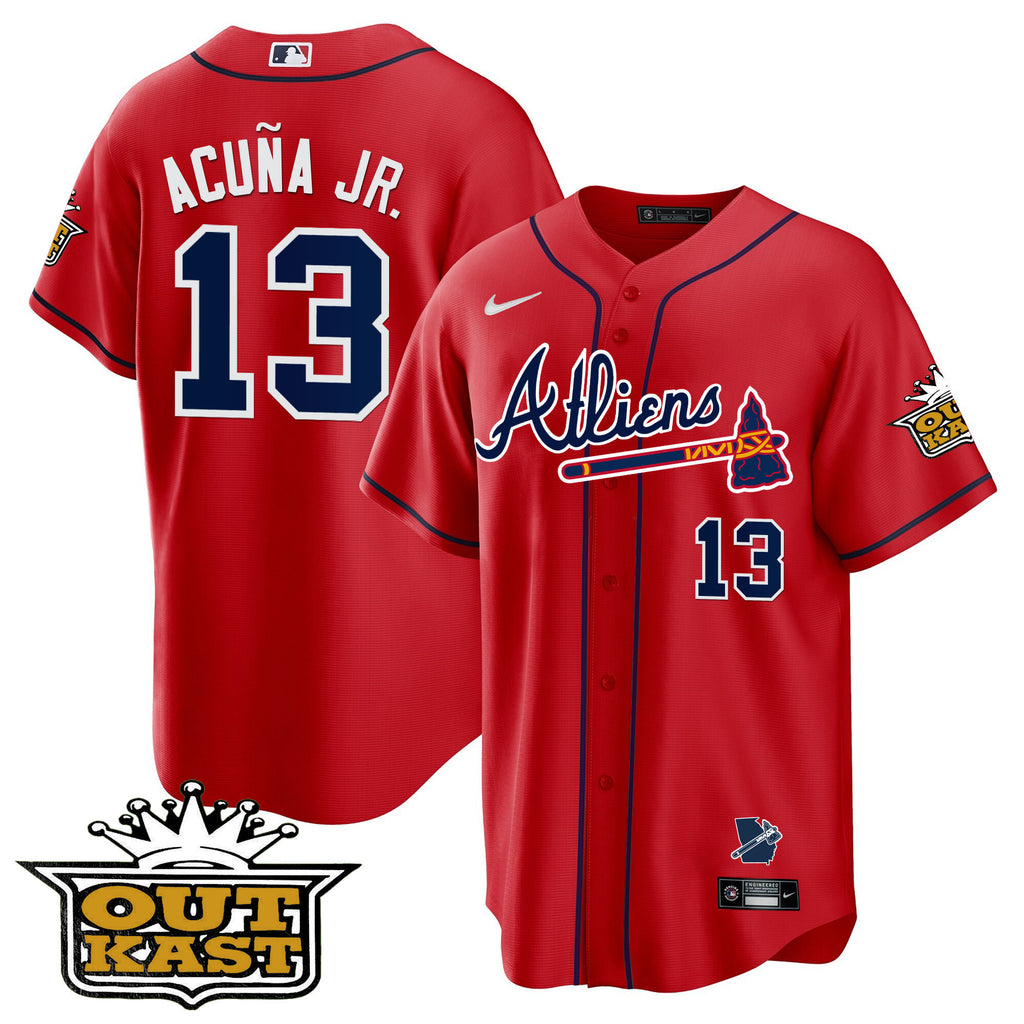 Men's Atlanta Braves Atliens Cool Base Jersey V2 - All Stitched