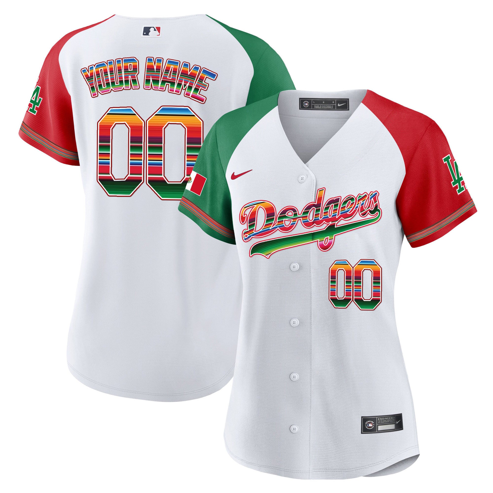 Dodgers Mexico Alternate Cool Base Custom Jersey - All Stitched