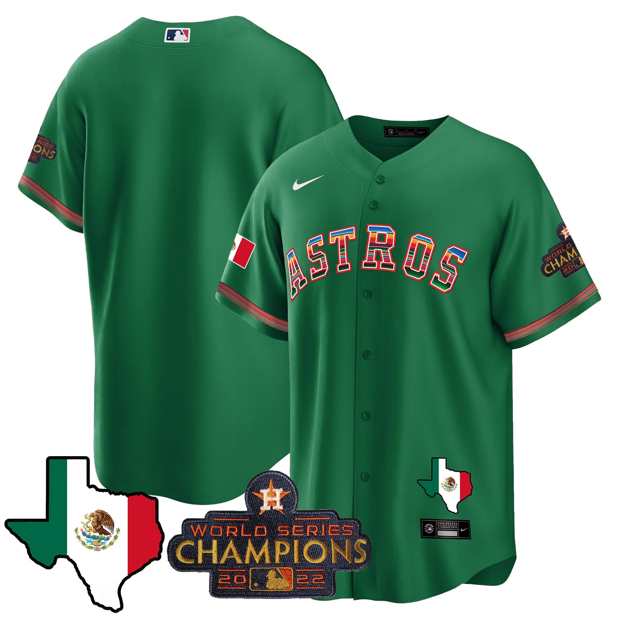Men's Astros Mexico Texas Map Cool Base Jersey - All Stitched