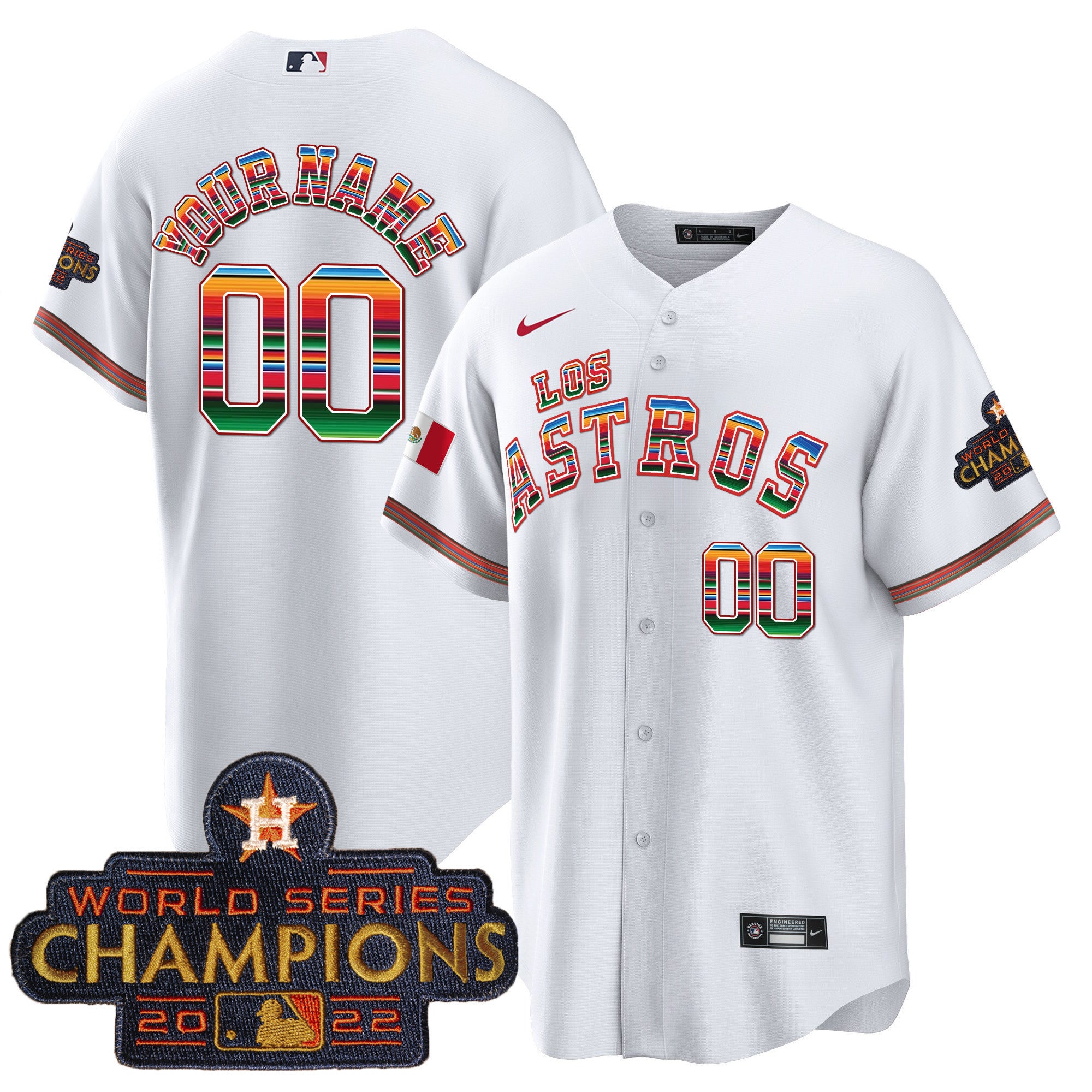 Houston Astros Los Astros Mexico Custom Jersey - All Stitched