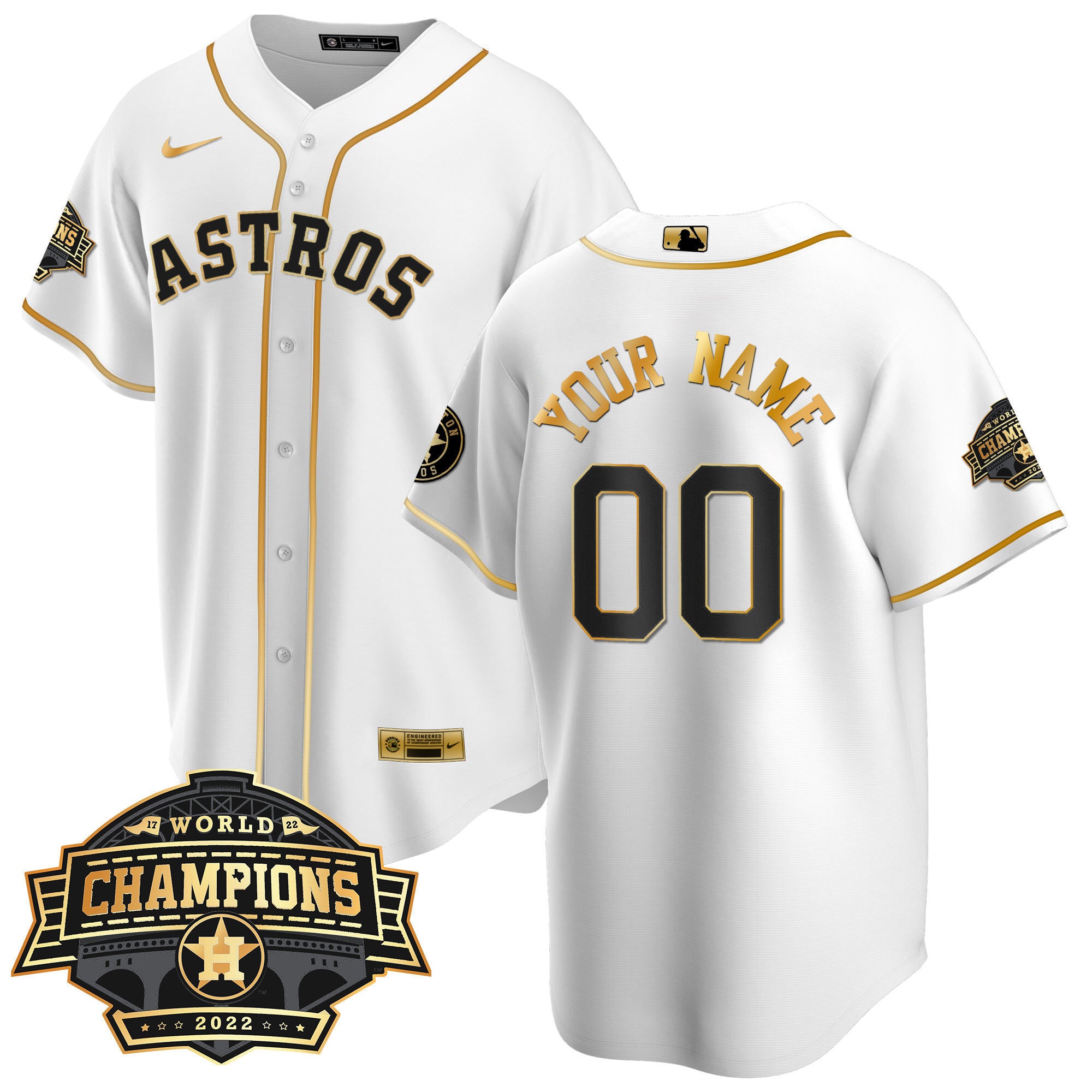 Houston Astros 2022 Champions Limited Custom Name And Number Jersey - All Stitched