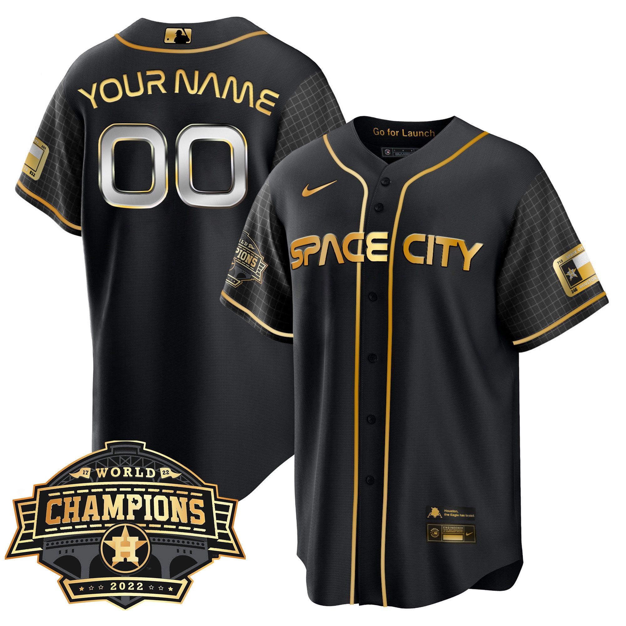 Houston Astros 2022 Champions Limited Custom Name And Number Jersey - All Stitched