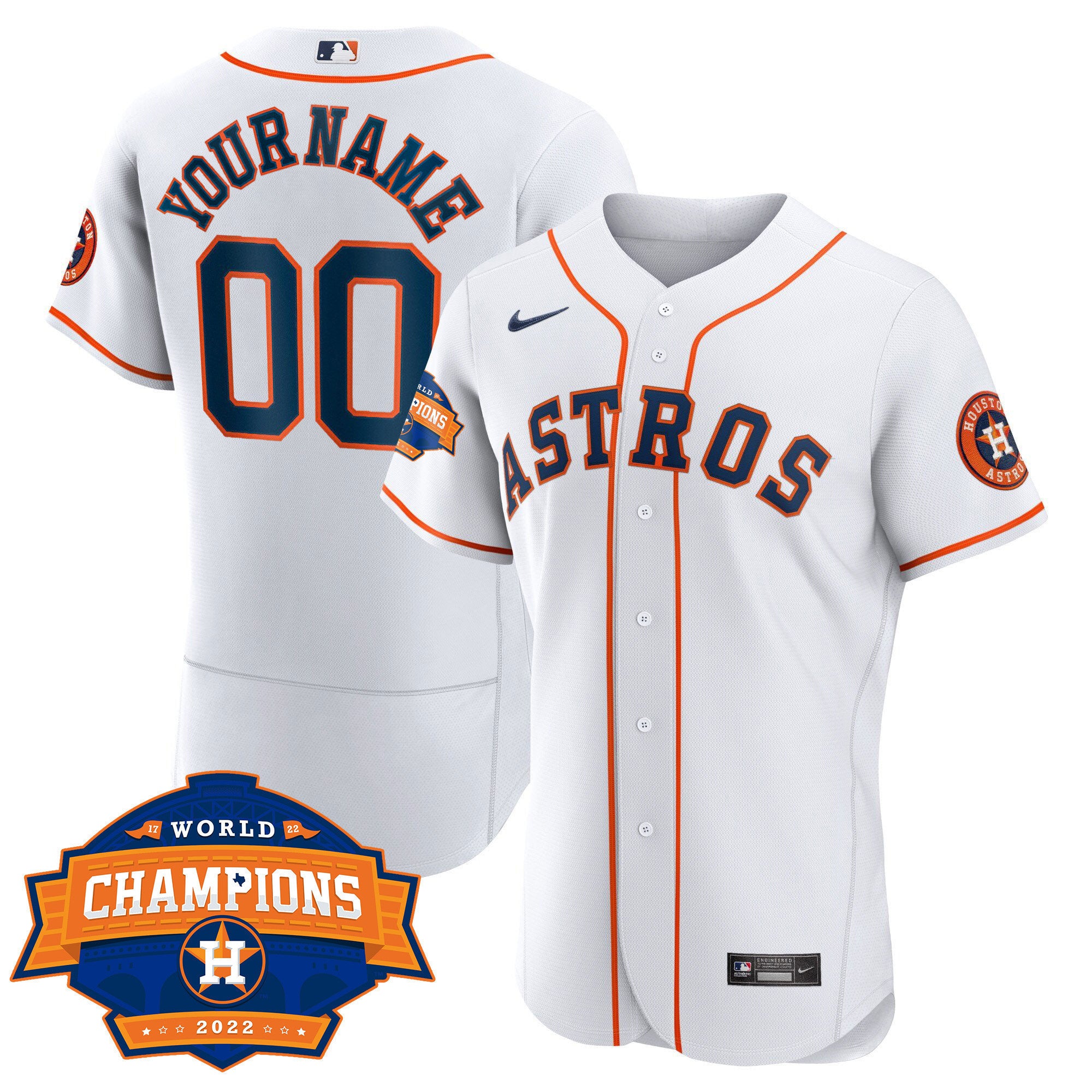 Houston Astros 2022 Champions Limited Custom Name And Number Jersey - All Stitched