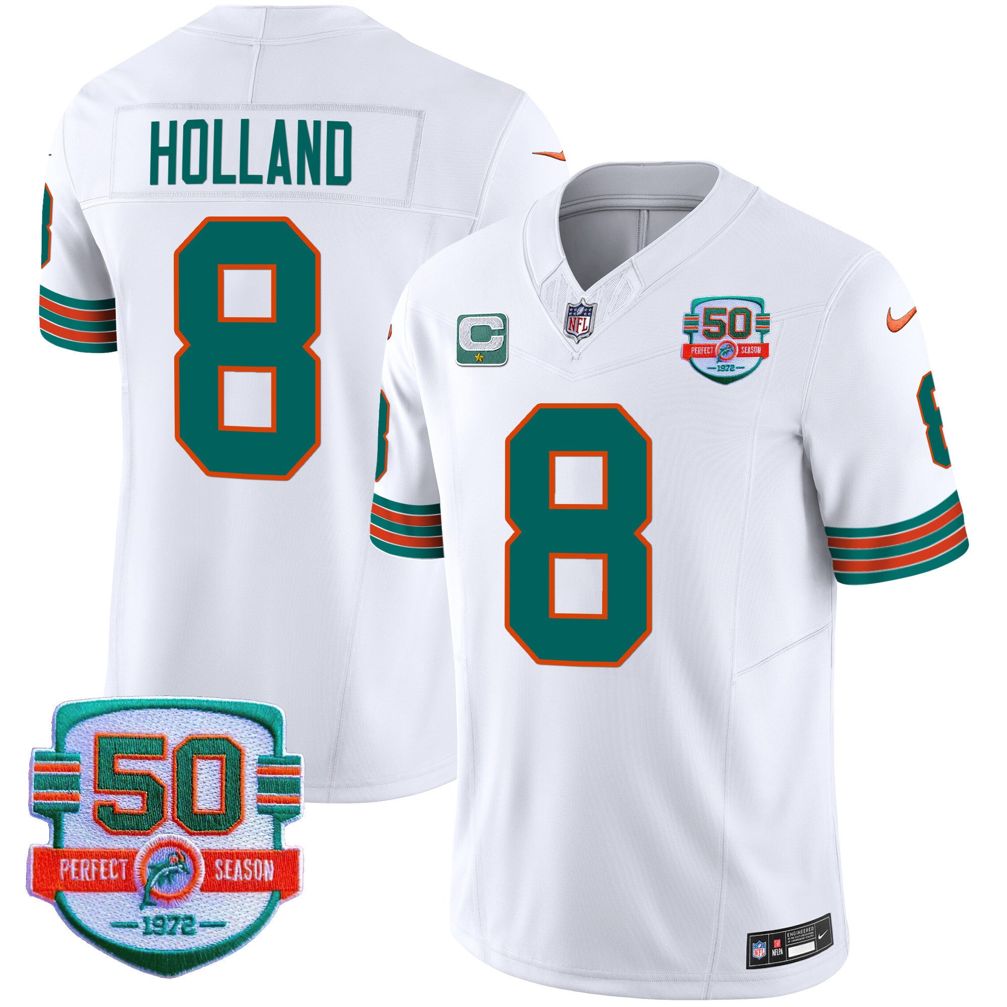 Men's Dolphins Throwback Vapor Jersey - All Stitched