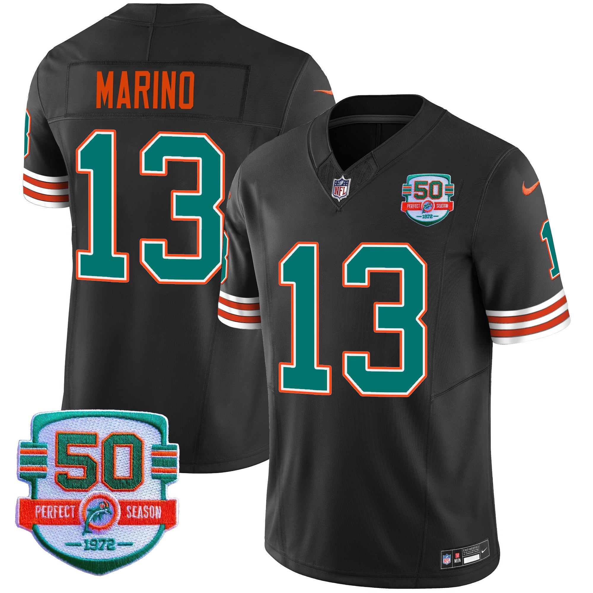 Men's Dolphins Throwback Vapor Jersey - All Stitched